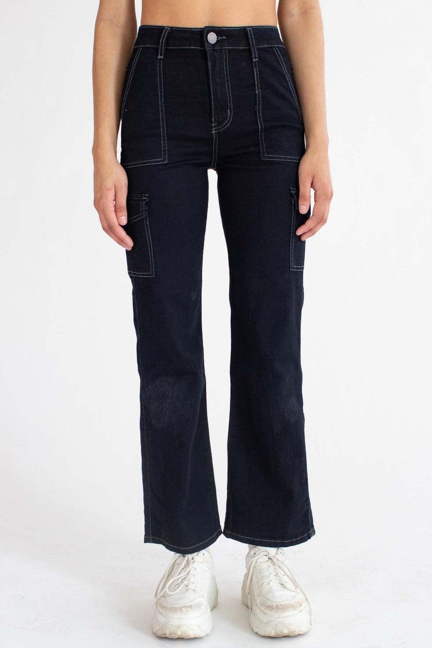 Black Stretch Carpenter Jeans Product Image
