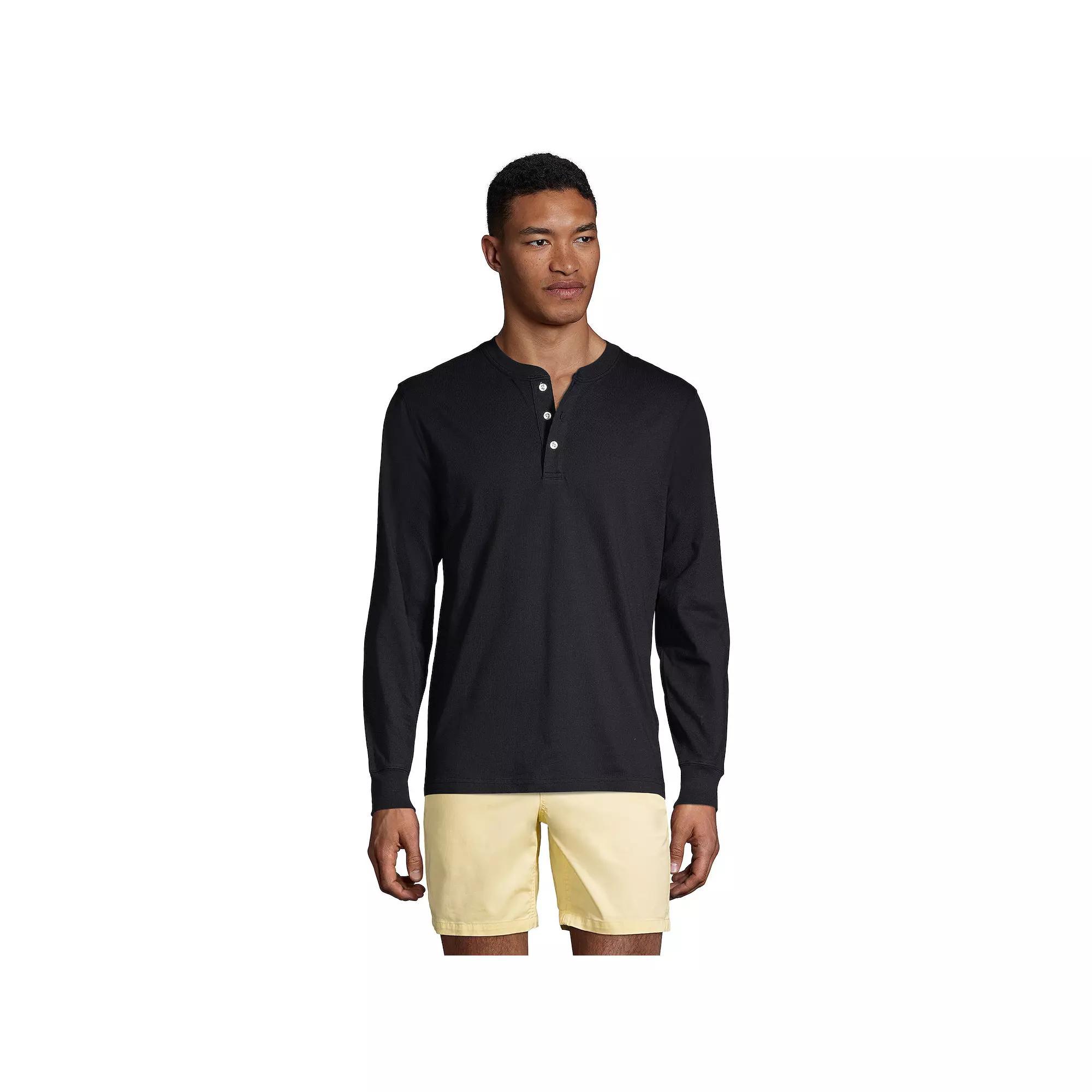 Big & Tall Lands End Super-T Classic-Fit Henley, Mens Product Image