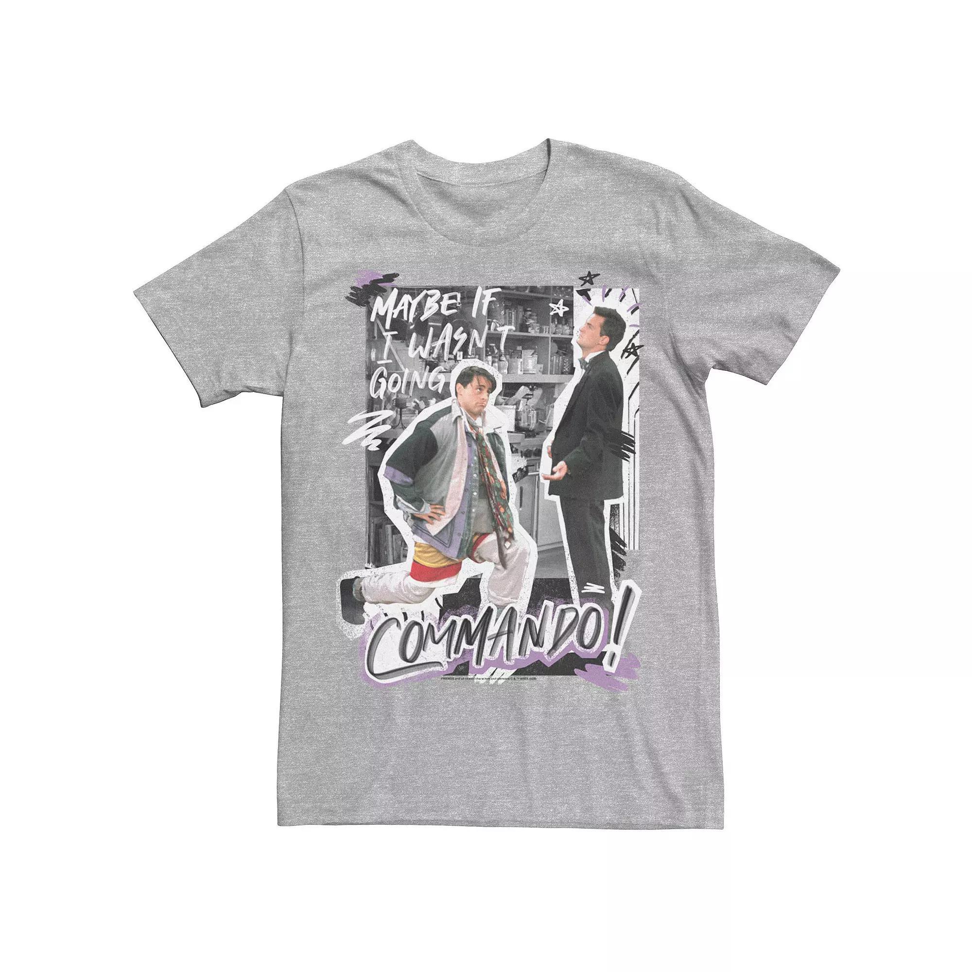 Mens Friends Joey And Chandler Commando Poster Tee Athletic Grey Product Image