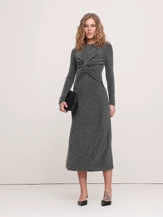 Jersey Knit Twist-Front Maxi Dress Product Image