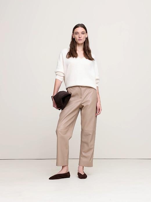 High-Rise Barrel Leather Ankle Pant Product Image