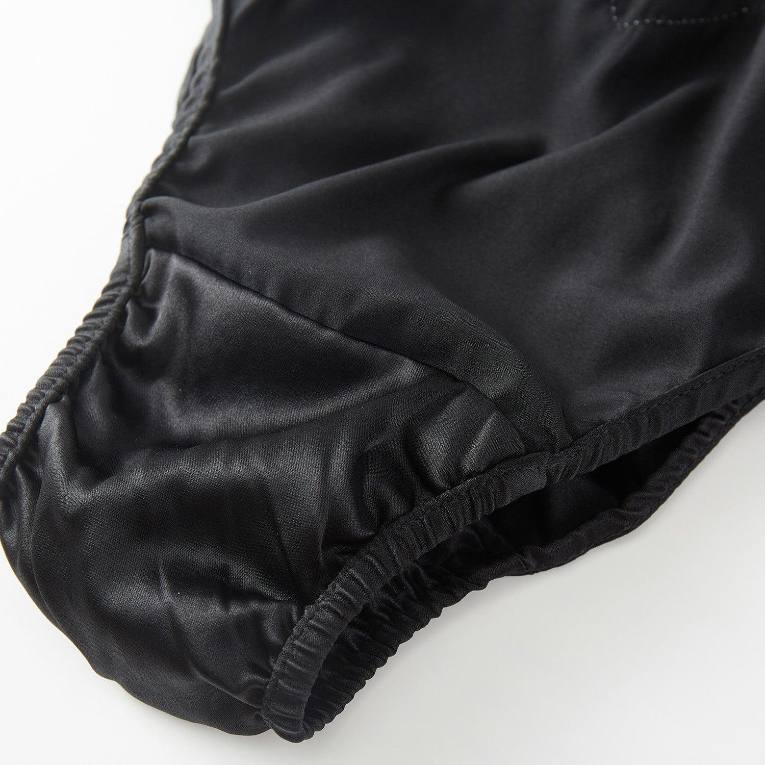 Butterfly Effect | Custom Pure Pure Silk Bikini Pantie | Mid Waist | Black and White Lace on Mulberry Silk | Brush Collection Product Image