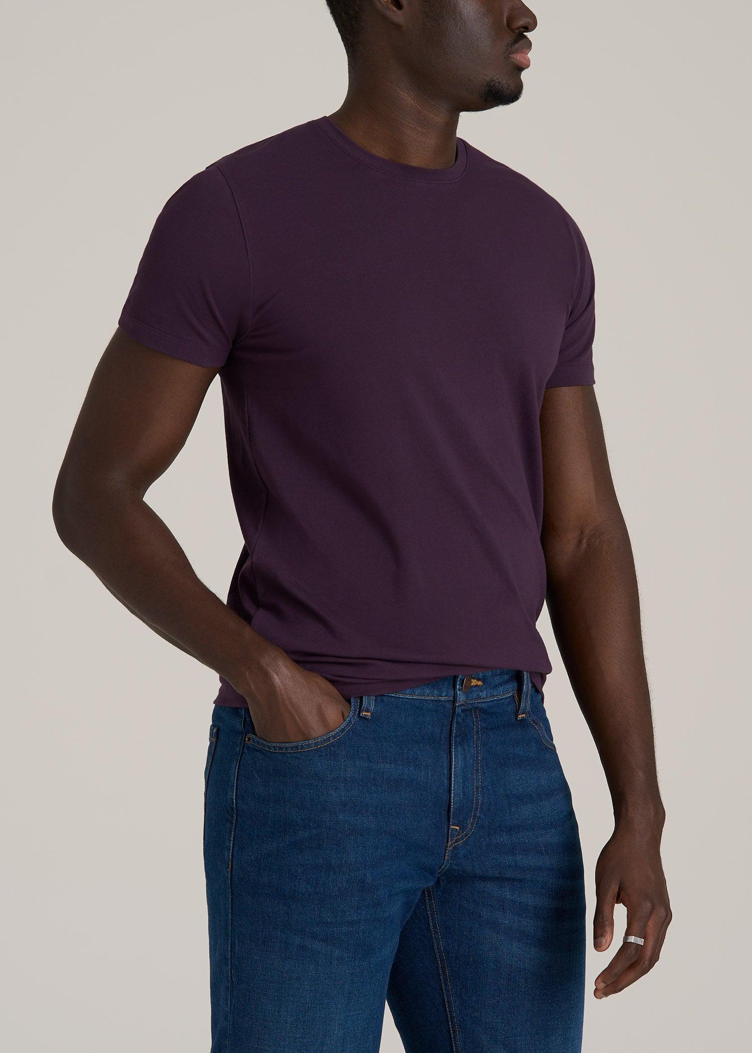The Essential MODERN-FIT Crewneck Tee for Tall Men in Midnight Plum Product Image