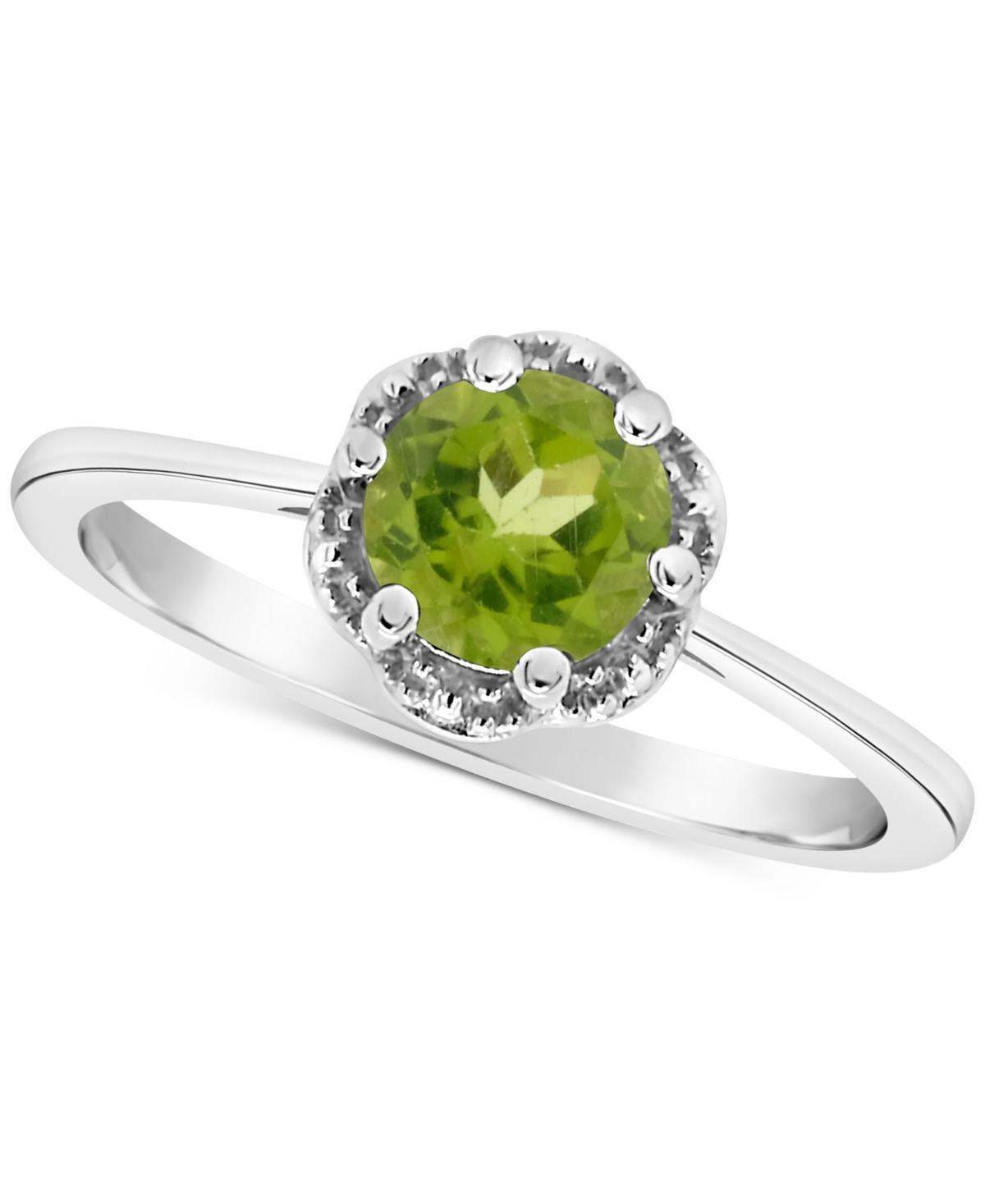 Celebration Gems Sterling Silver White Topaz Scalloped Frame Ring, Women's, Size: 9 Product Image