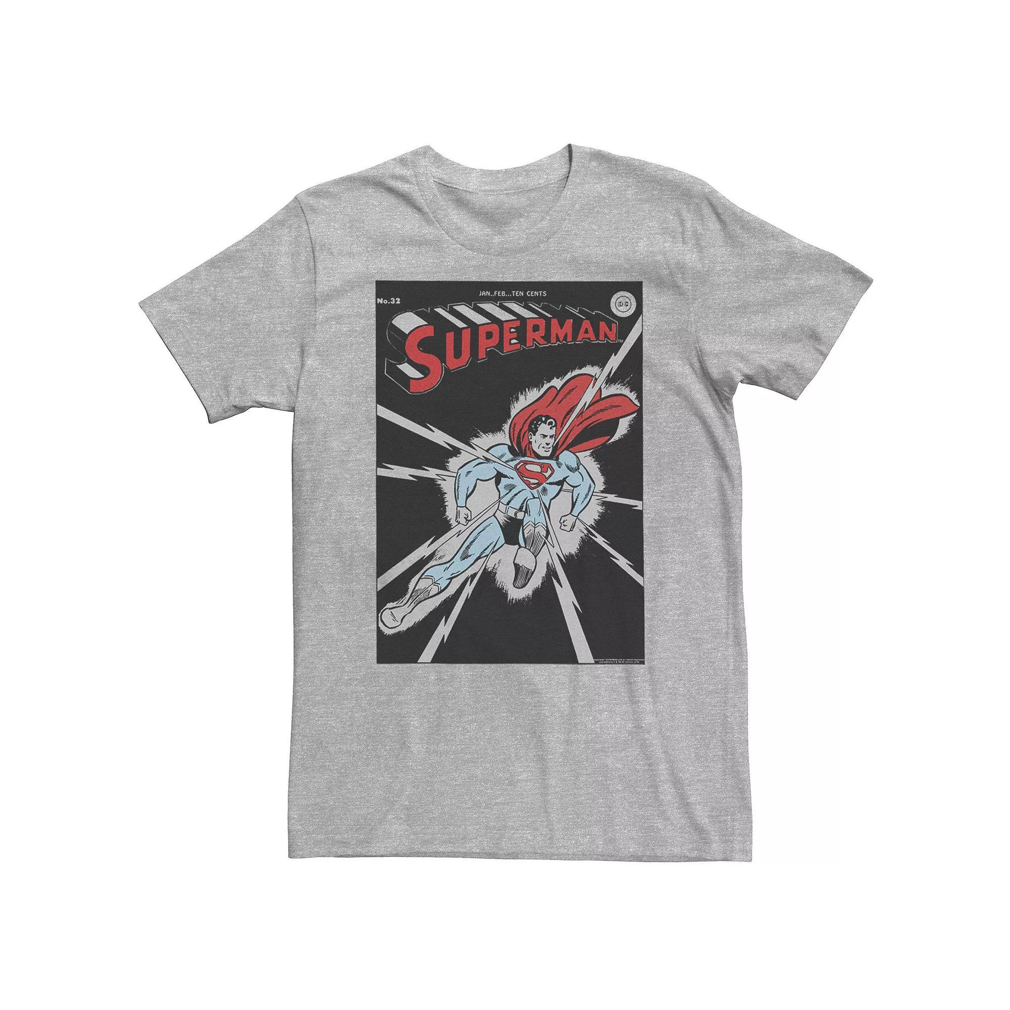 Big & Tall DC Comics Superman No. 32 Comic Cover Poster Tee, Men's, Size: Large Tall, Athletic Grey Product Image