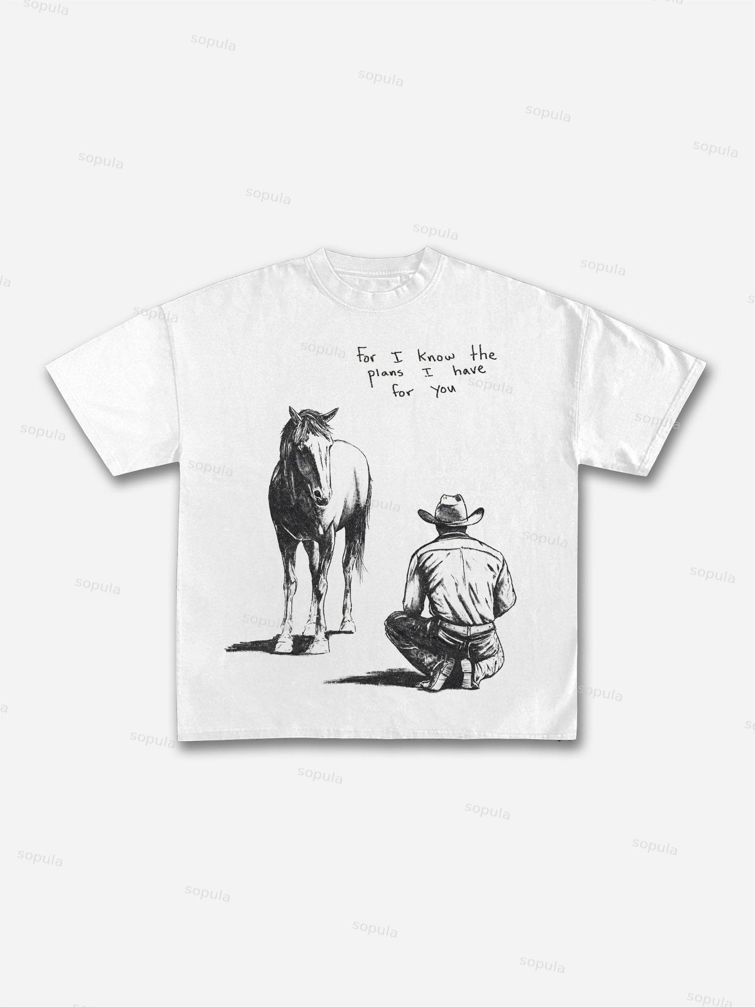 The Cowboys Knew What His Plan Was All Along Cotton T-shirt Product Image