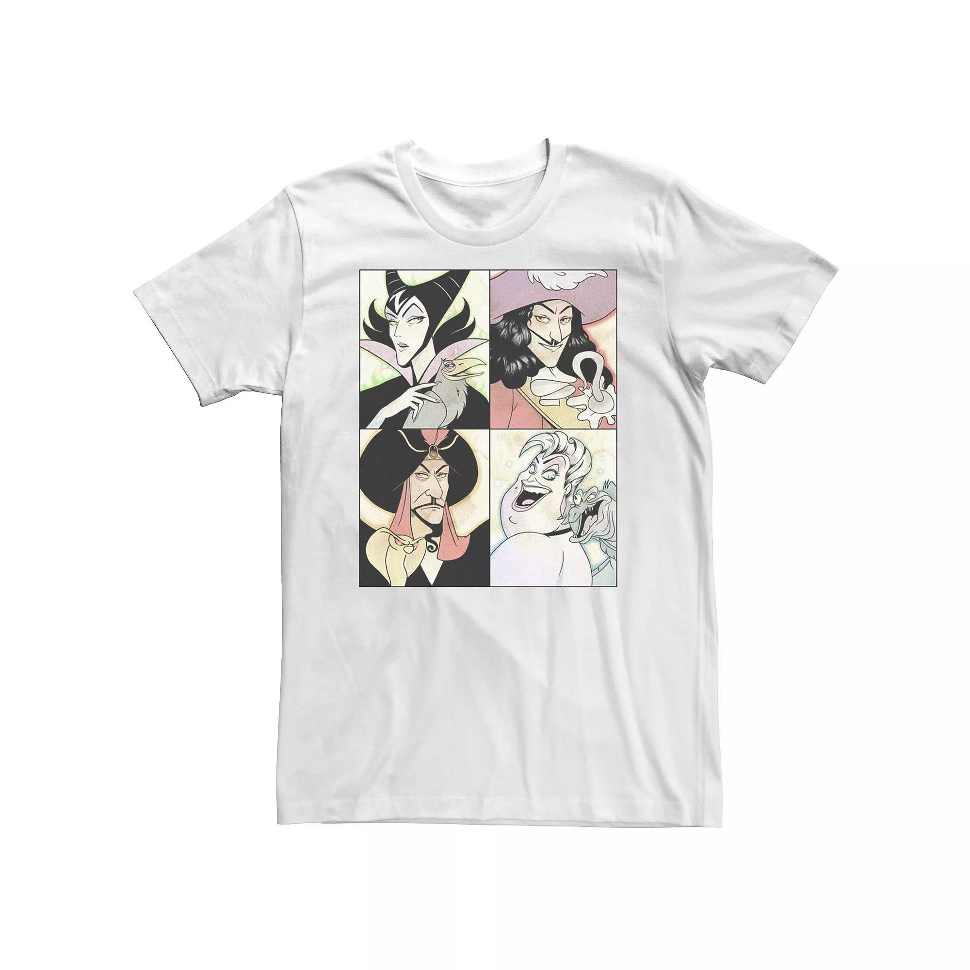 Disney Villains Big & Tall Anime Watercolor Panels Tee, Men's, Size: XL Tall, White Product Image
