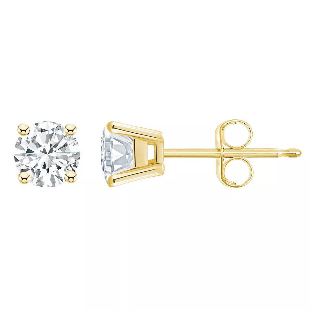 Celebration Gems 14k Gold 3/4 Carat T.W. Diamond Round Stud Earrings, Women's, 14k White Gold Product Image