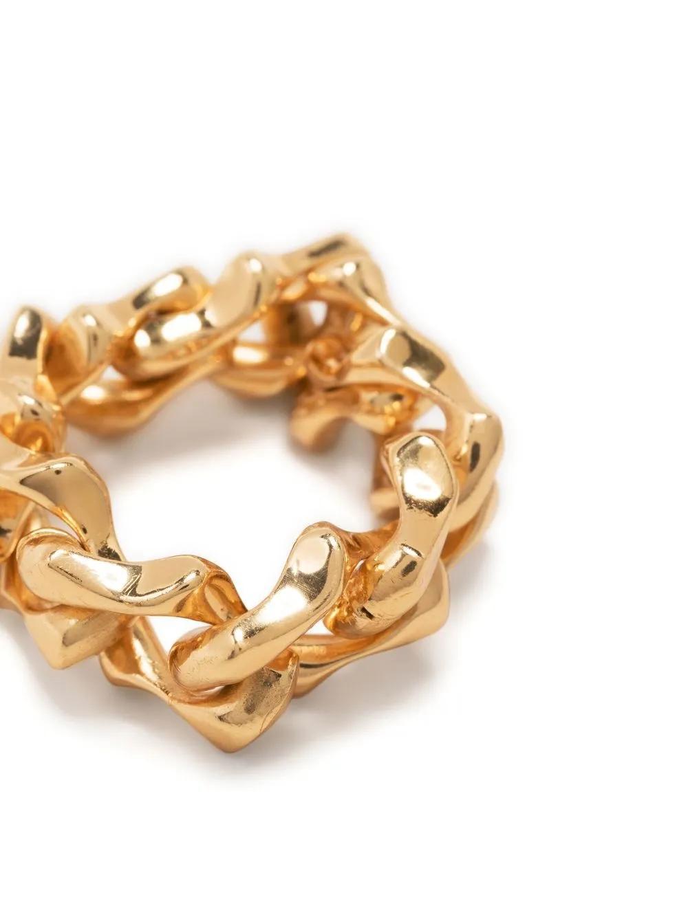 EMANUELE BICOCCHI Soft Sharp Chain-link Embellished Ring In Gold Product Image