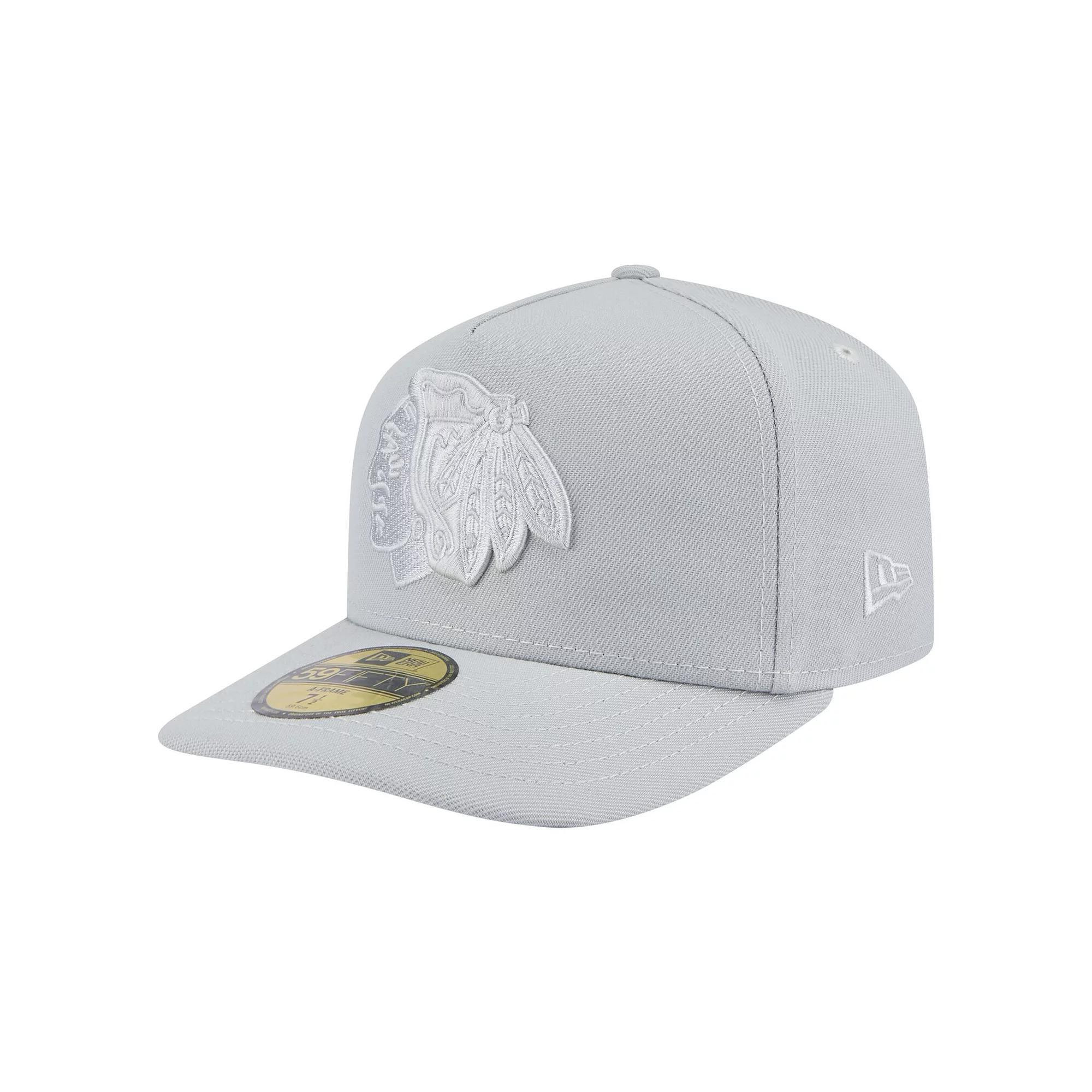 Men's New Era Gray Chicago Blackhawks Color Pack A-Frame 59FIFTY Fitted Hat, Size: 7 1/4, Grey Product Image