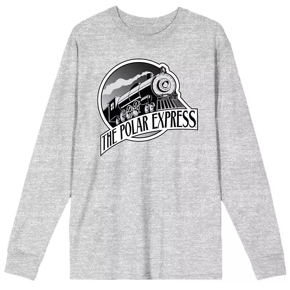 Men's Polar Express Train Logo Long Sleeve Tee, Size: Small, Grey Product Image