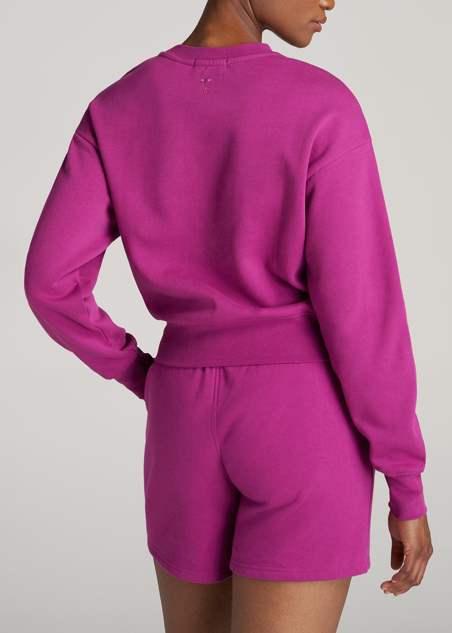 Wearever Fleece Cropped Crew Women's Tall Sweatshirt in Pink Orchid Product Image