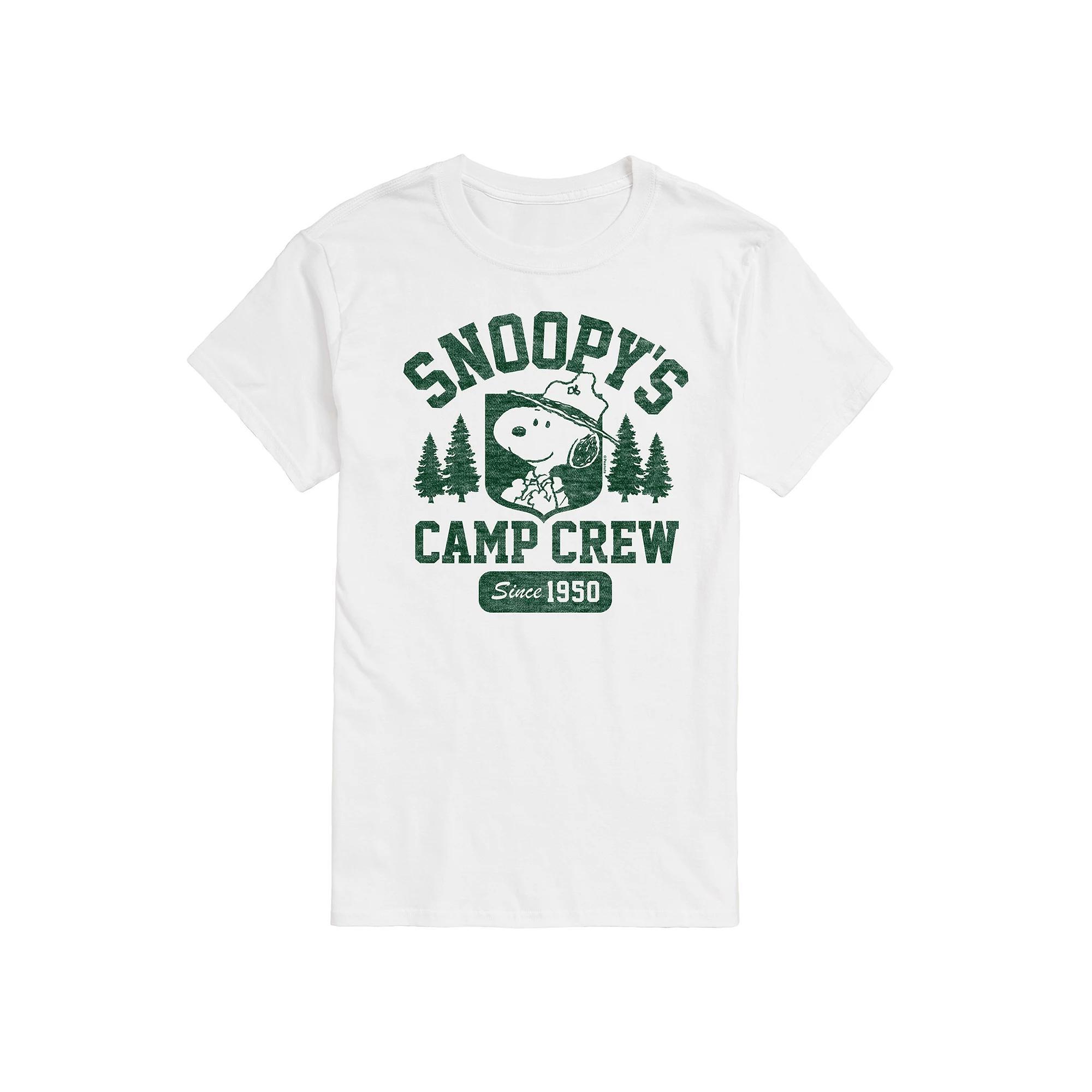 Men's Peanuts Snoopys Camp Crew Graphic Tee, Size: XL, White Product Image