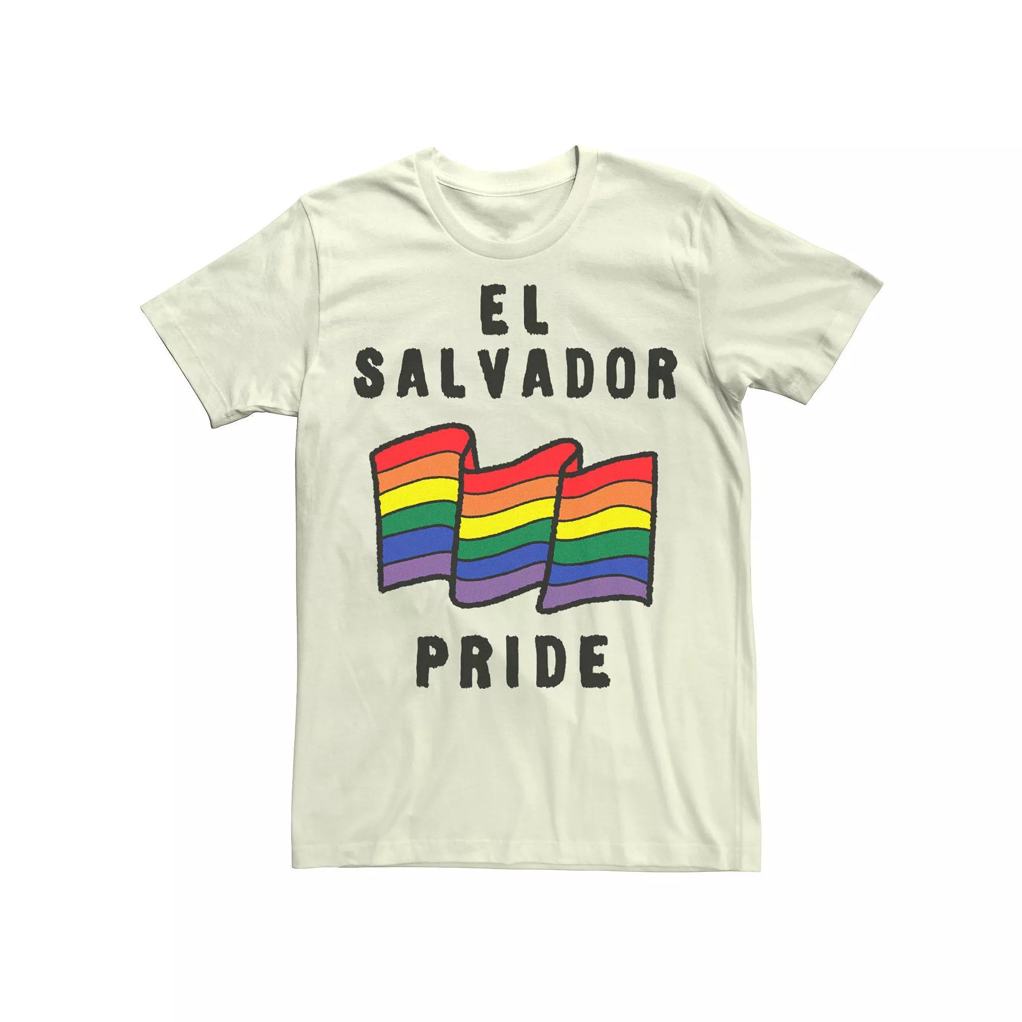 Men's Gonzales El Slavador Pride Sketched Flag Tee, Size: 3XL, Natural Product Image