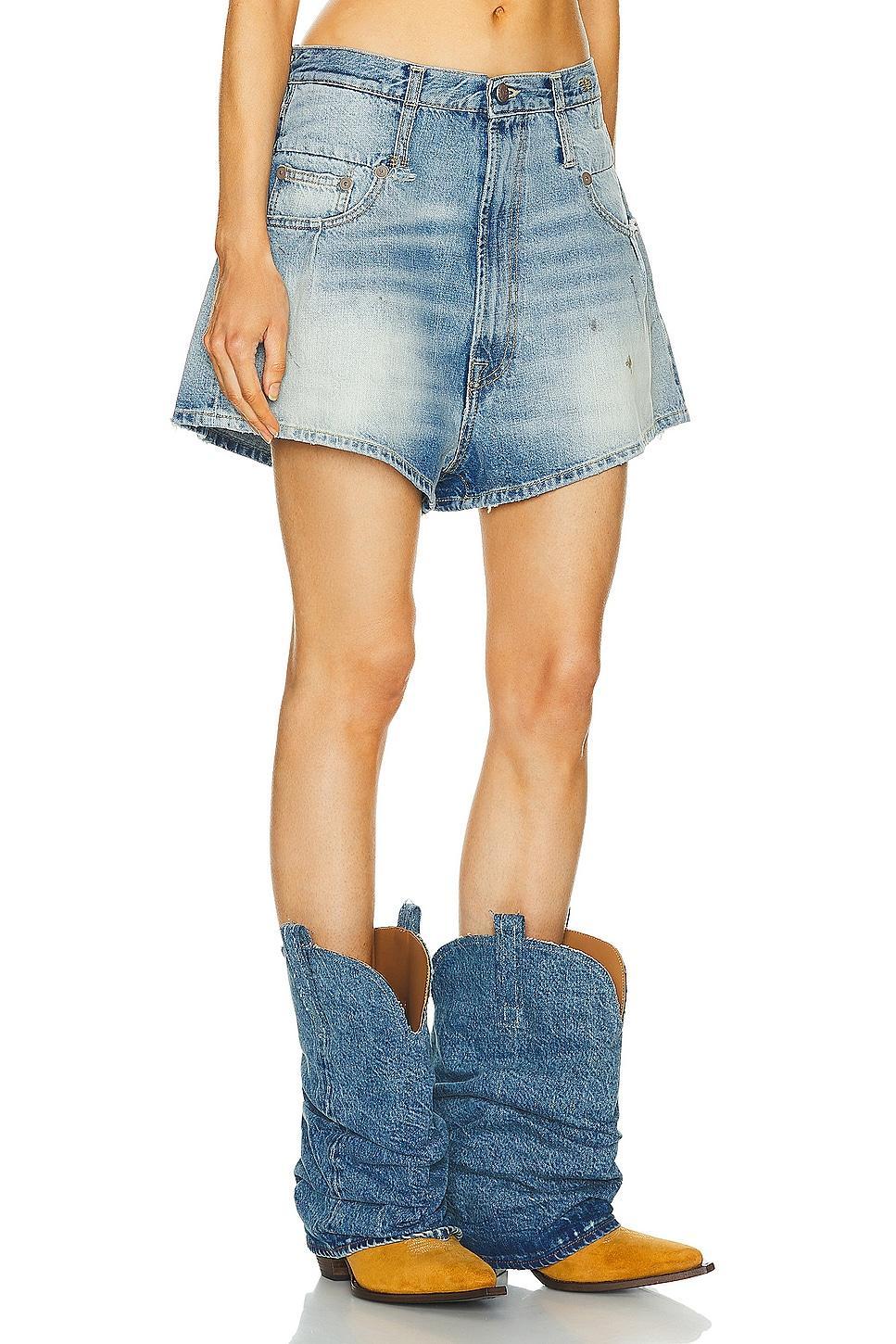 R13 Double Belt Loop Venti Short in Blue Product Image