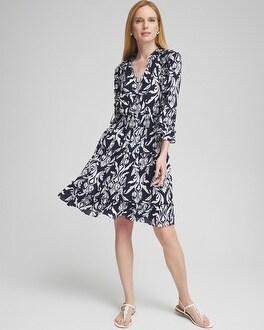 Scrolls Ruffle Bell Sleeve Dress Product Image