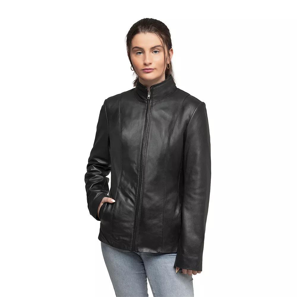 Women's Whet Blu Francine Leather Jacket, Size: Large, Black Product Image