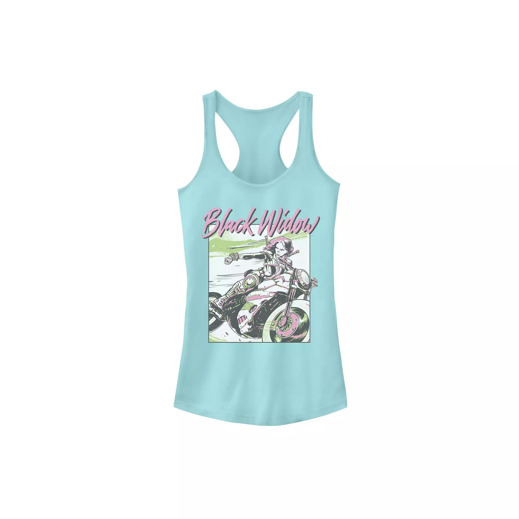 Juniors' Marvel Black Widow Neon Action Pose Tank Top, Girl's, Size: Small, Cancun Product Image