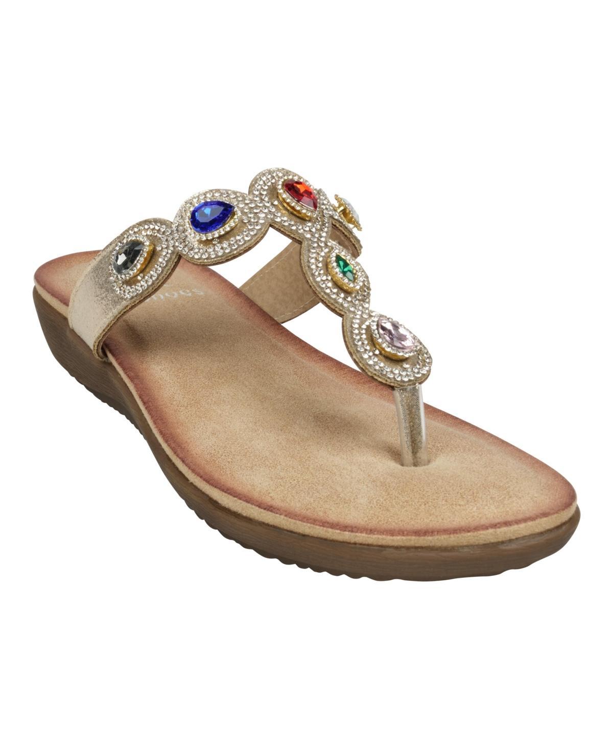 Gc Shoes Womens Zara Jeweled T Strap Thong Flat Sandals Product Image