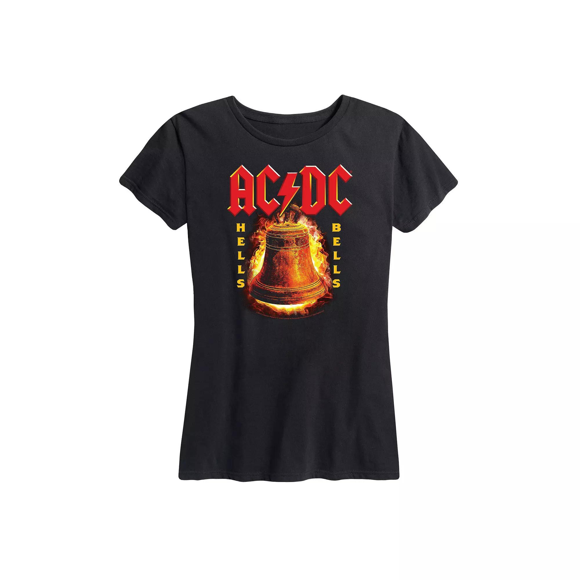 Womens ACDC Flames Graphic Tee, Girls Product Image