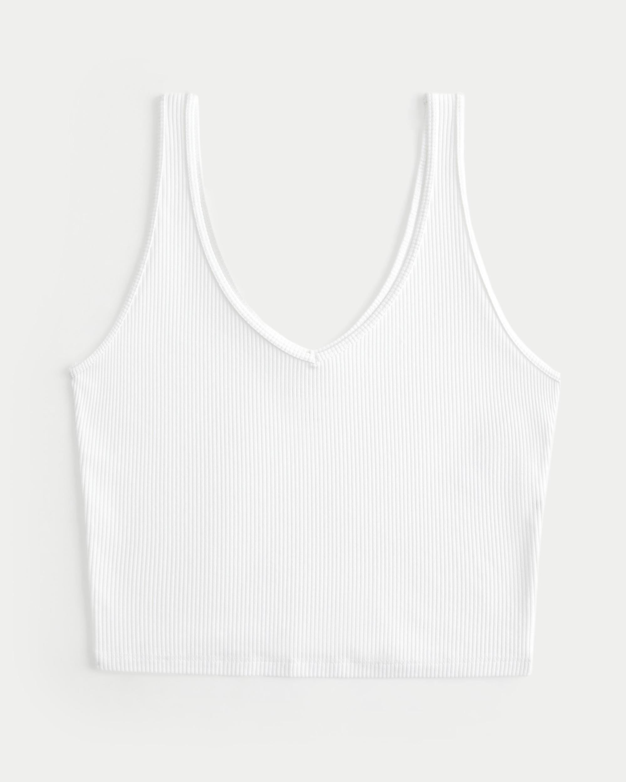 Ribbed Seamless Fabric V-Neck Tank Product Image