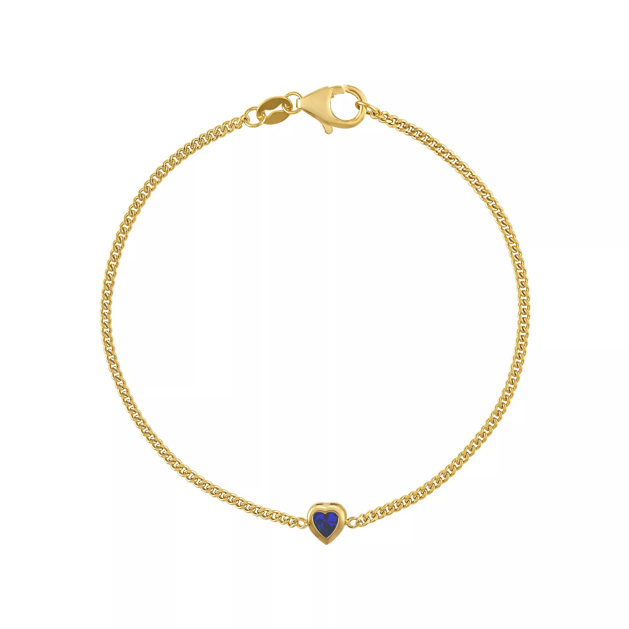 Designs by Gioelli 14k Gold Over Sterling Silver Gemstone Curb Chain Bracelet, Womens, Peridot Product Image