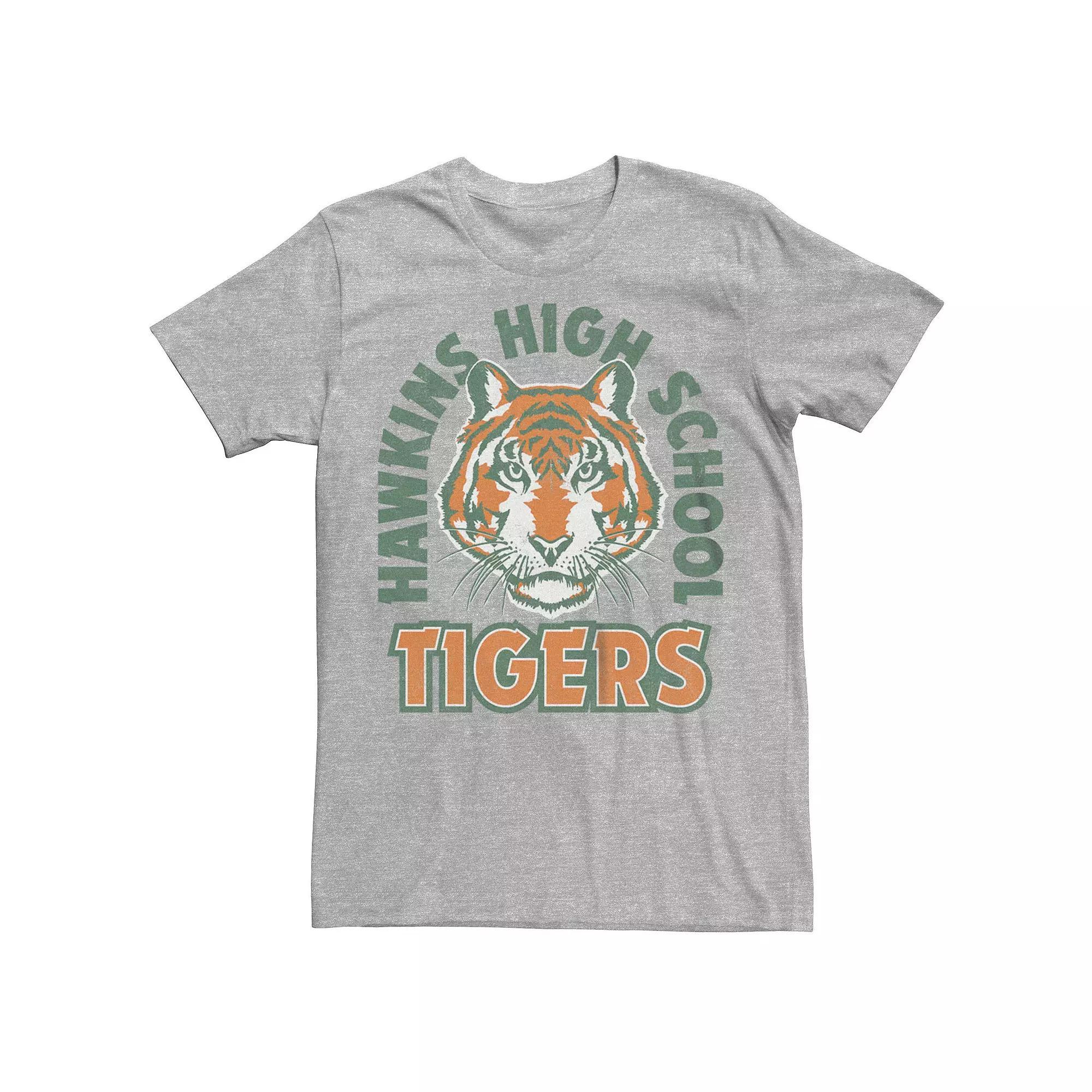 Men's Stranger Things Hawkins High School Tigers Graphic Tee, Size: XS, Athletic Grey Product Image