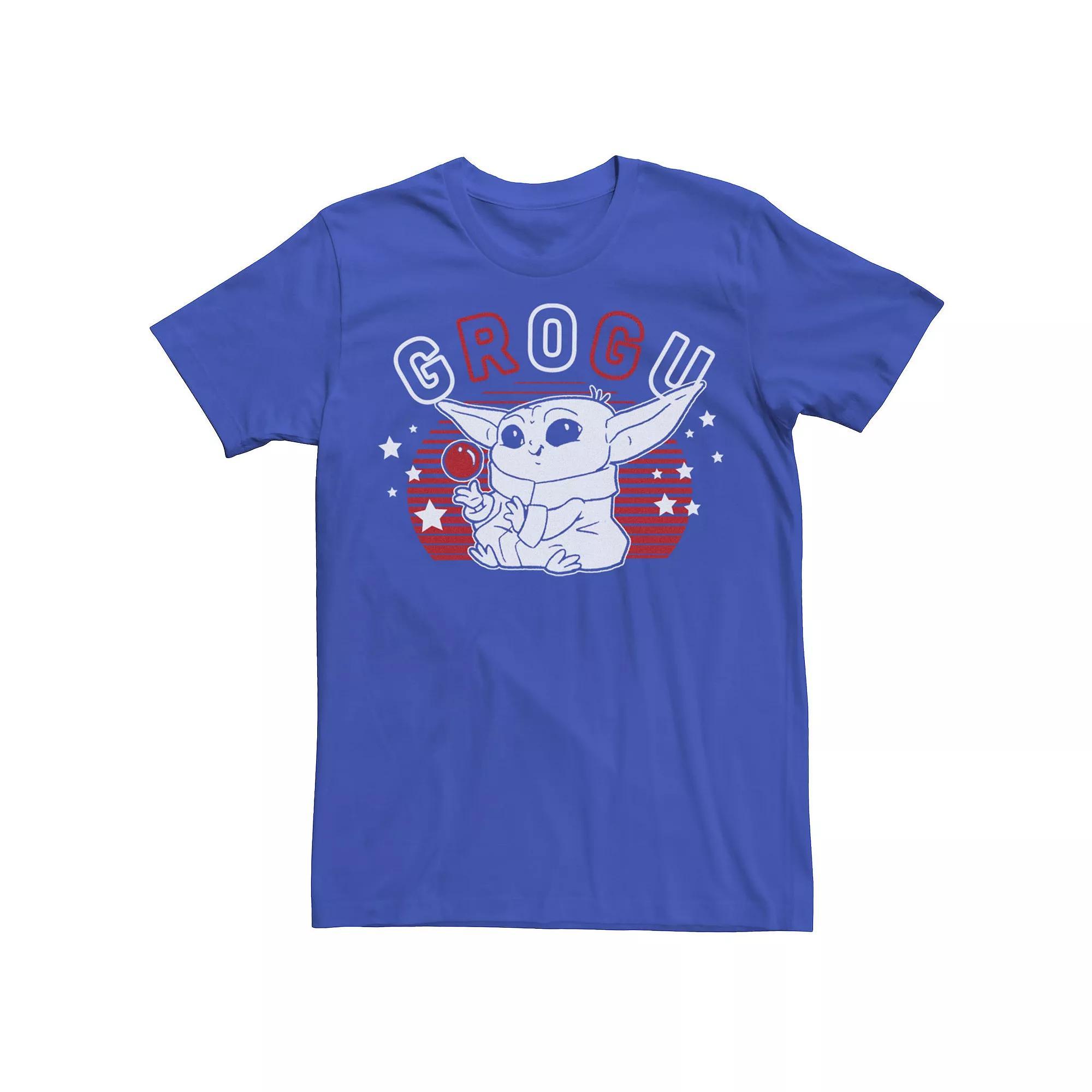 Men's Star Wars: The Mandalorian Grogu Lines Stars Tee, Size: XS, Royal Product Image