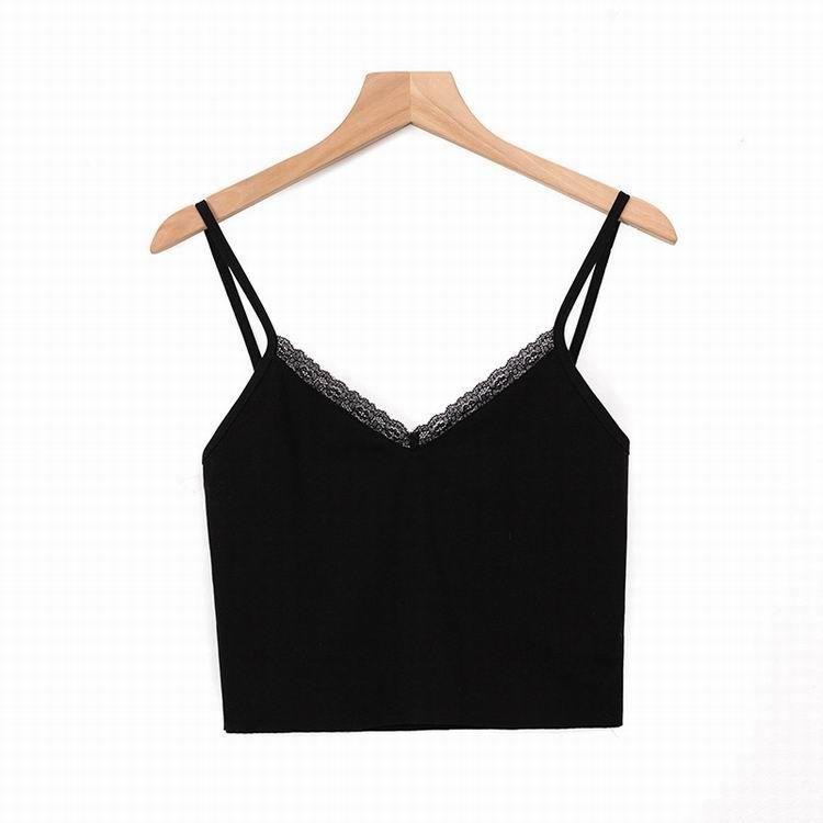 V-Neck Lace Trim Crop Camisole Product Image