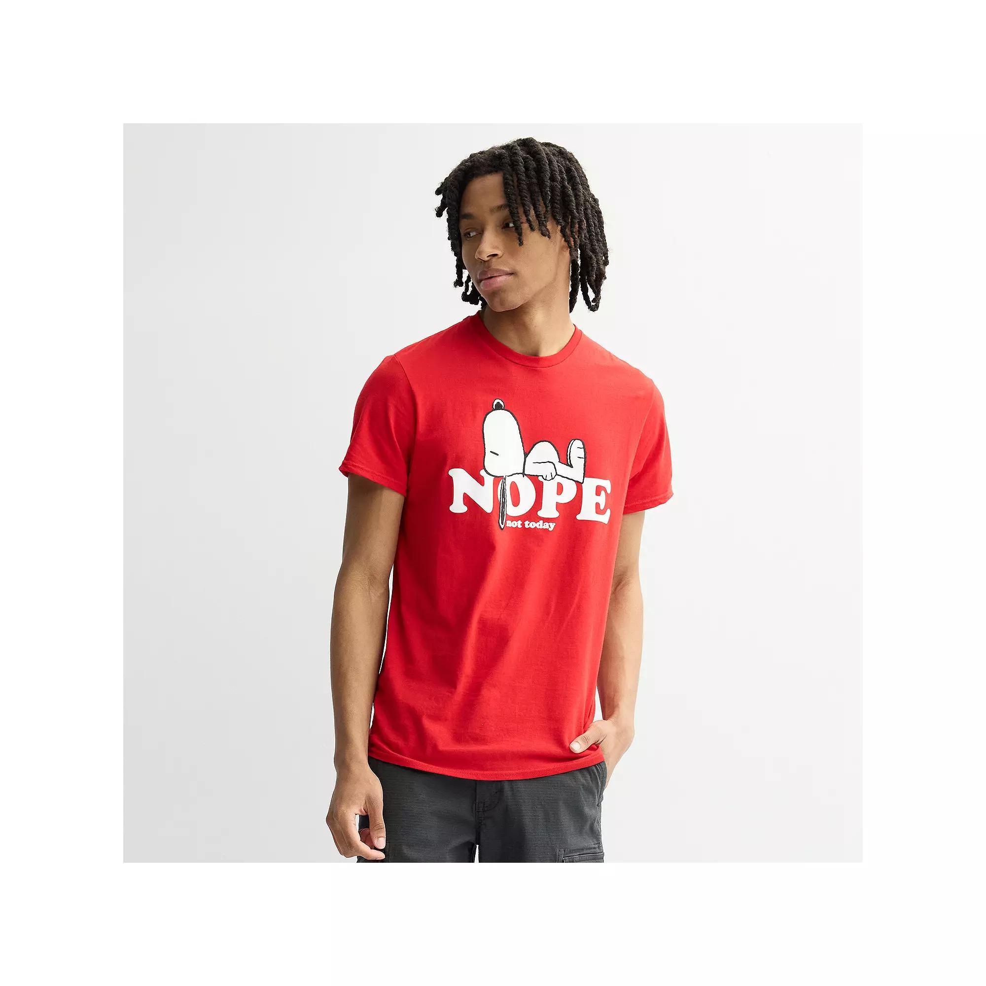 Men's Peanuts Snoopy Nope Tee, Size: Large, Red Product Image