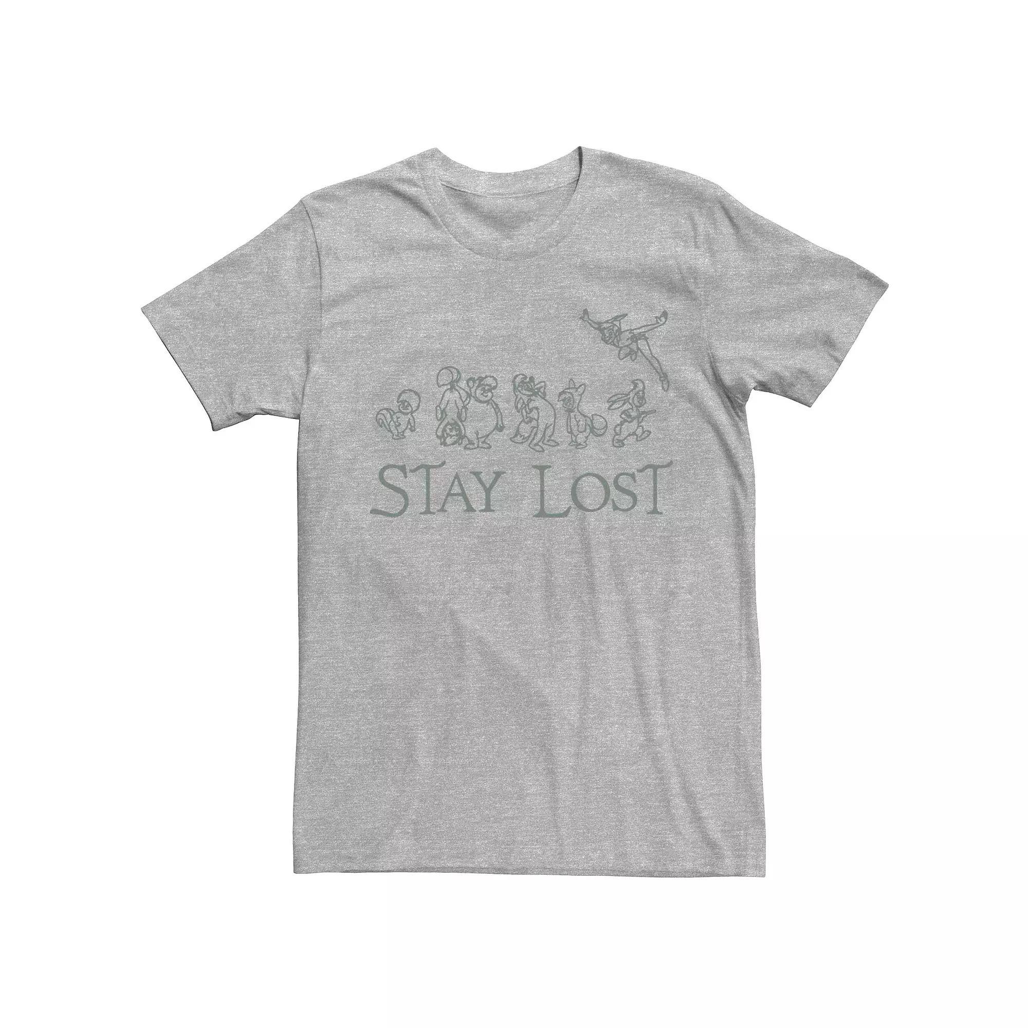 Disney's Peter Pan Men's Stay Lost Graphic Tee, Size: XL, Athletic Grey Product Image