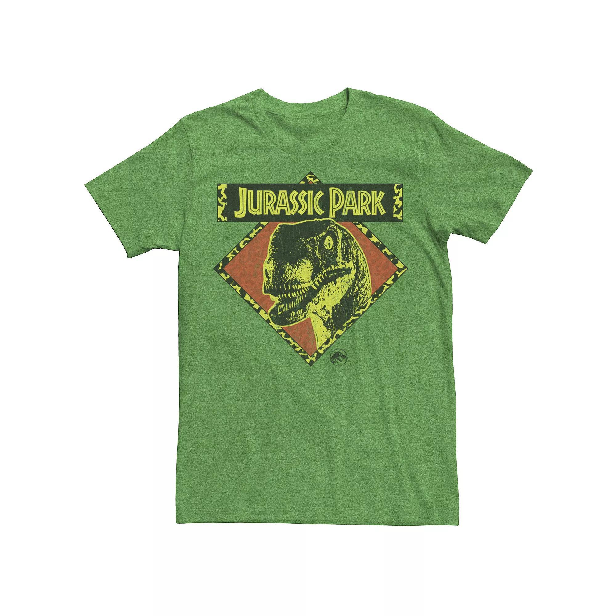 Men's Jurassic Park Distress Raptor Stare Tee, Size: Large, Kelly Product Image