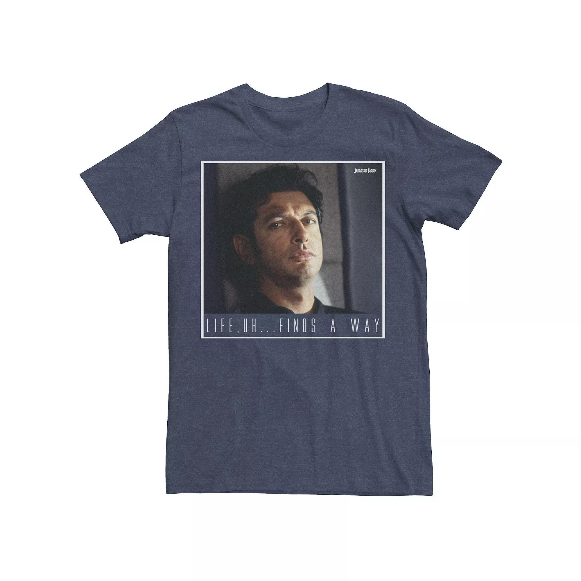 Men's Jurassic Park Ian Malcolm Life Finds A Way Graphic Tee, Size: XL, Red Grey Product Image