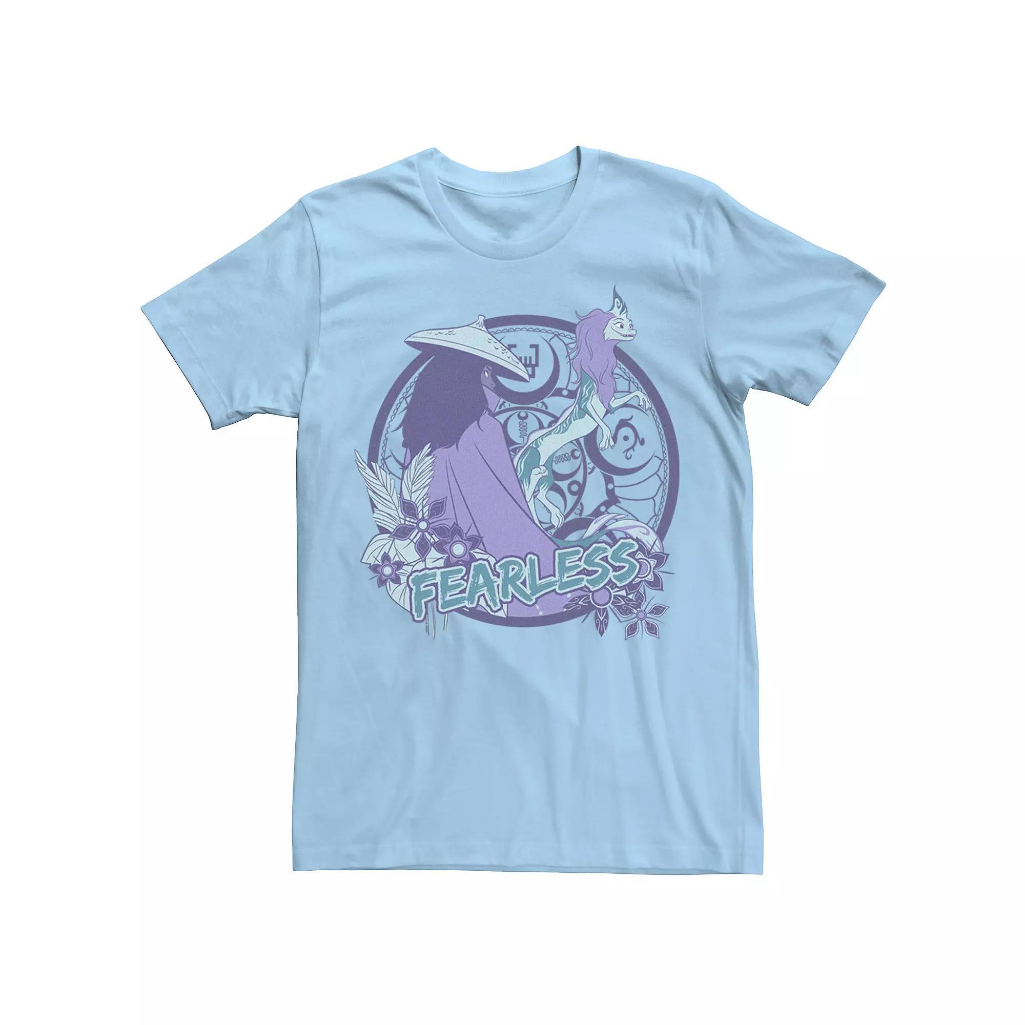 Disney's Raya And The Last Dragon Raya & Sisu Fearless Men's Tee, Size: Large, Light Blue Product Image