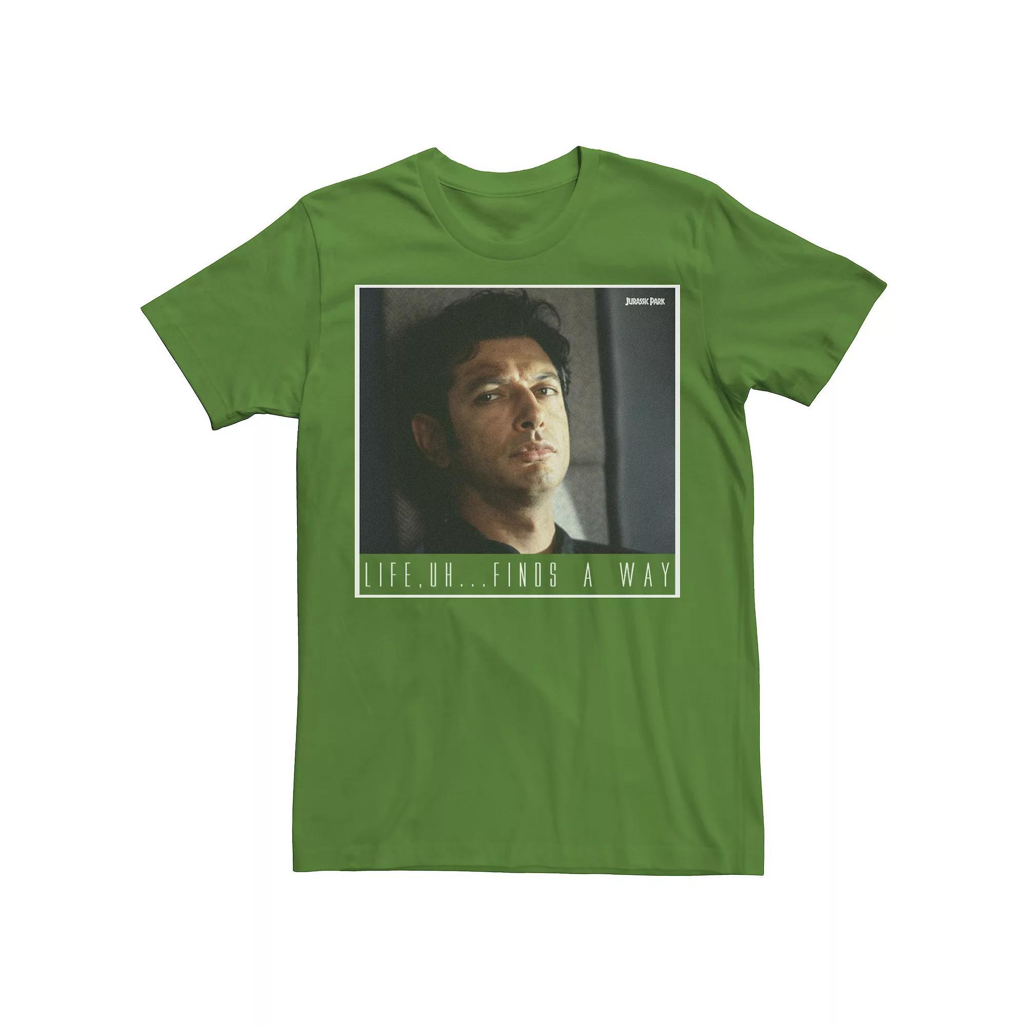 Men's Jurassic Park Ian Malcolm Life Finds A Way Graphic Tee, Size: XL, Red Grey Product Image
