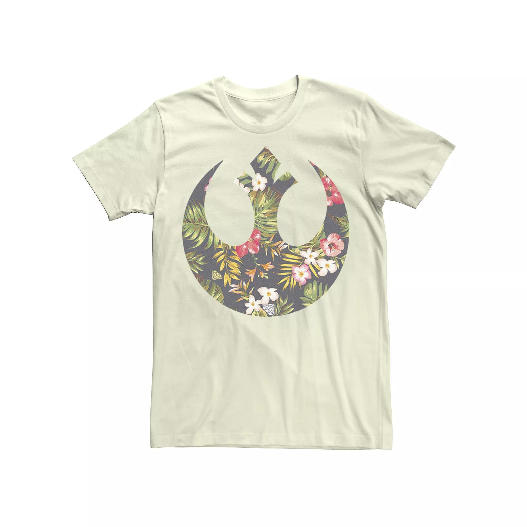 Men's Star Wars Rebel Alliance Crest Floral Fill Graphic Tee, Size: 3XL, Natural Product Image
