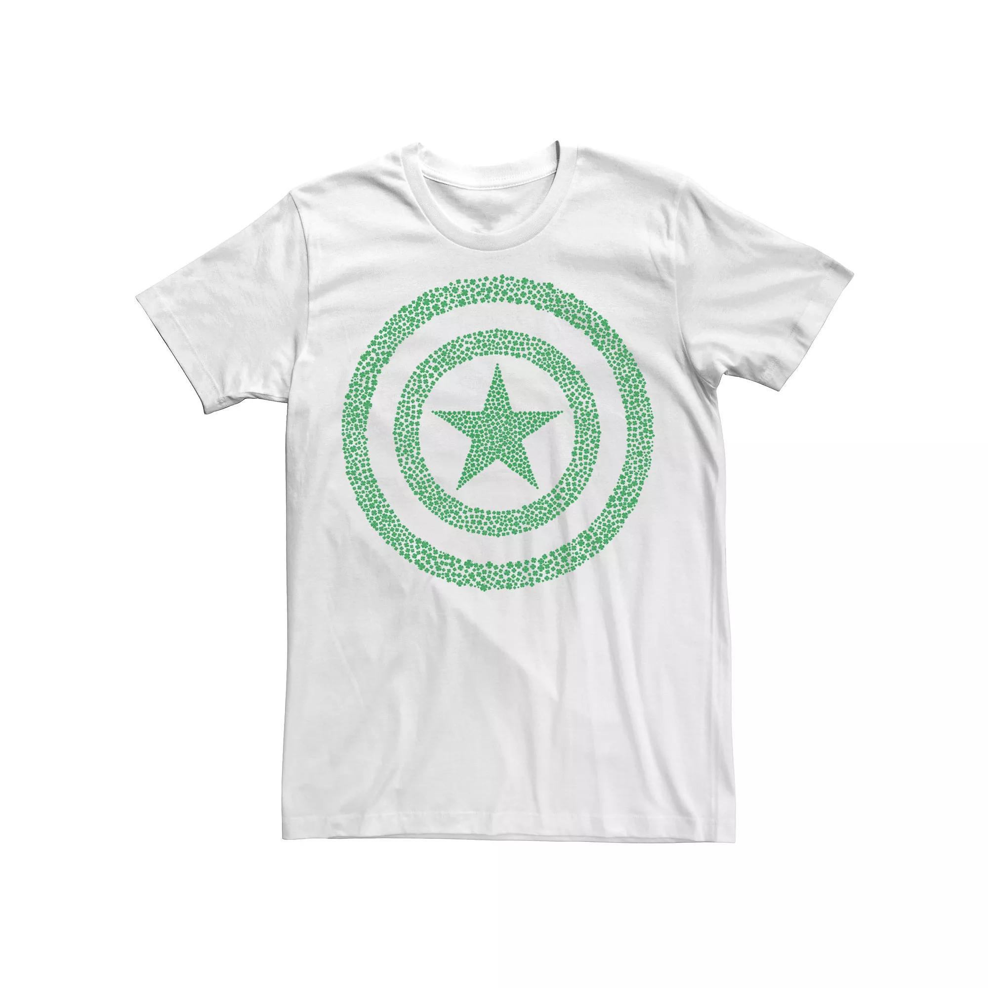 Men's Marvel Captain America St. Patty's Build Up Fill Tee, Size: XXL, White Product Image