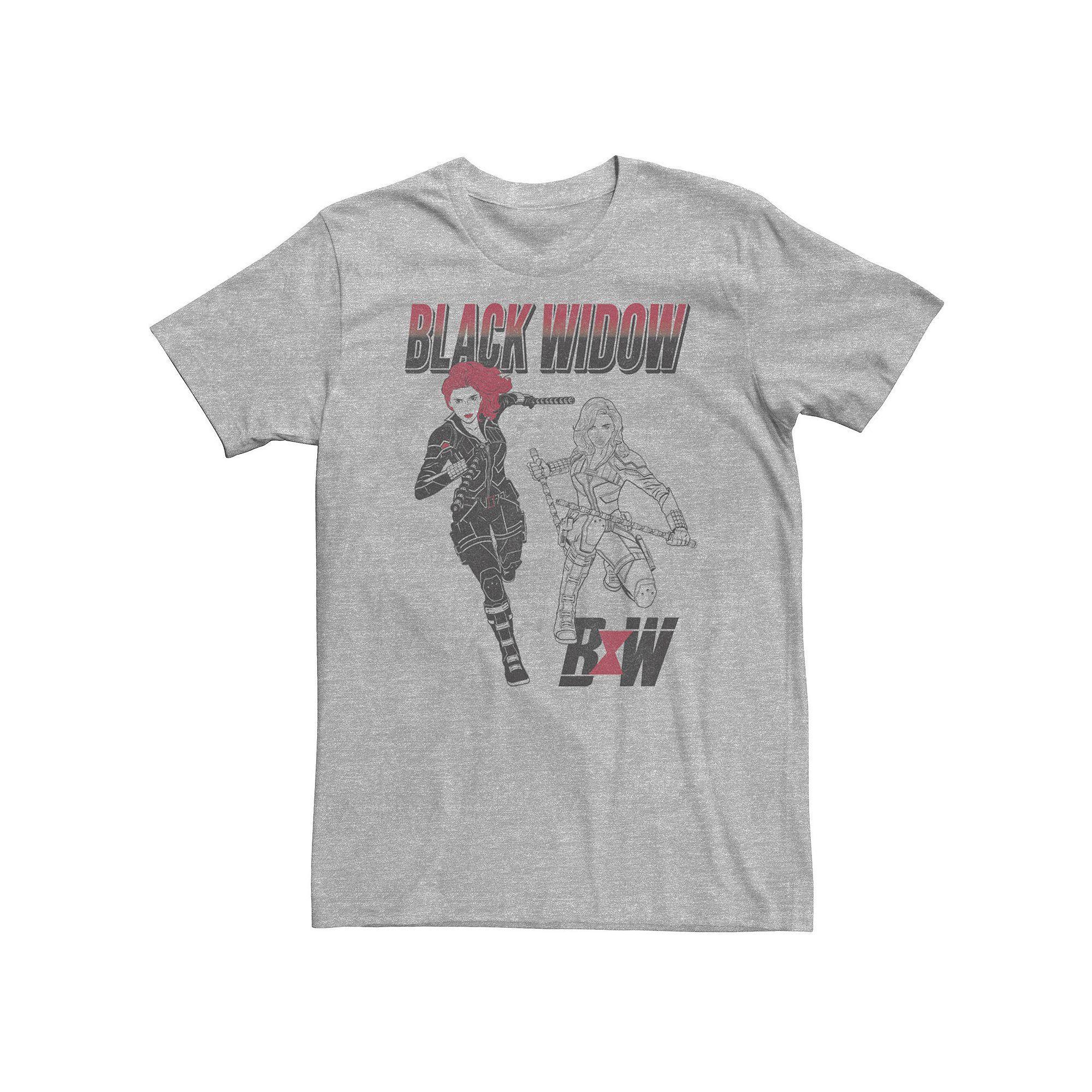 Big & Tall Marvel Black Widow Tee, Men's, Size: 4XL, Athletic Grey Product Image