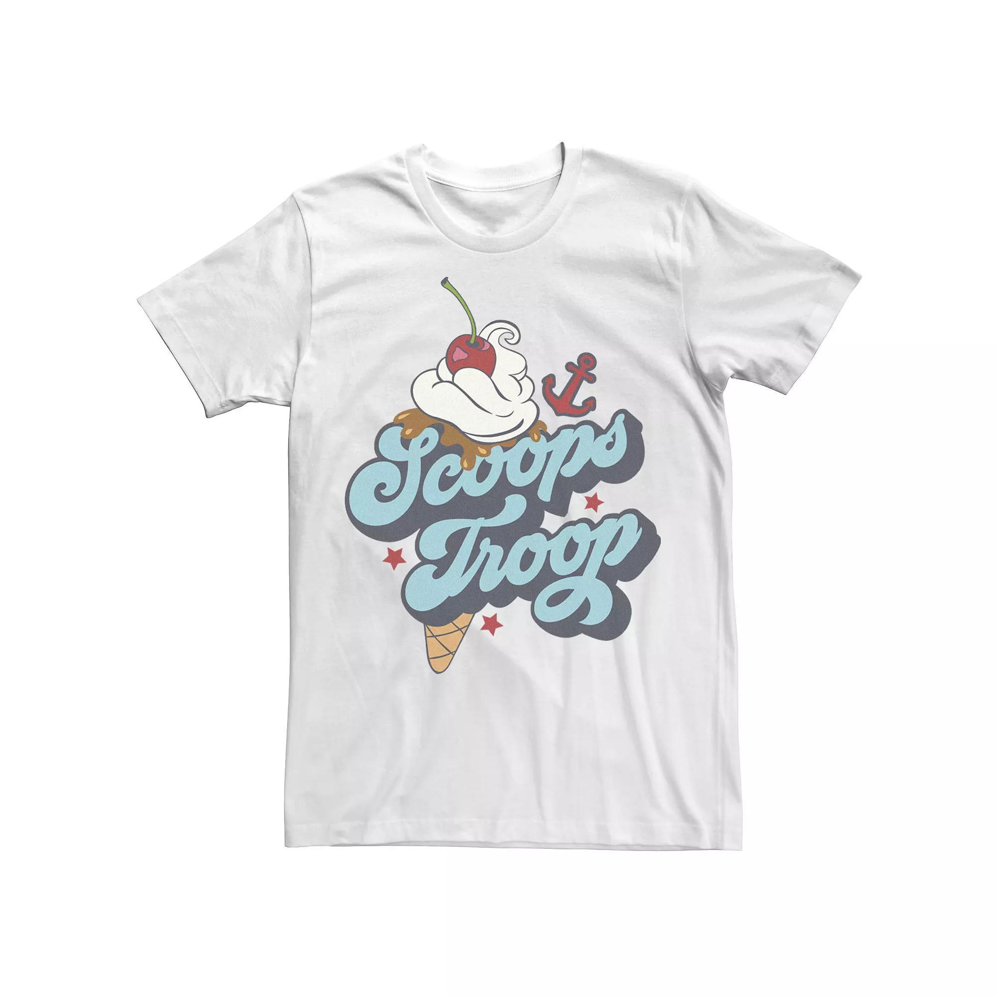 Men's Netflix Stranger Things Scoops Troop Logo Tee, Size: Small, Light Blue Product Image