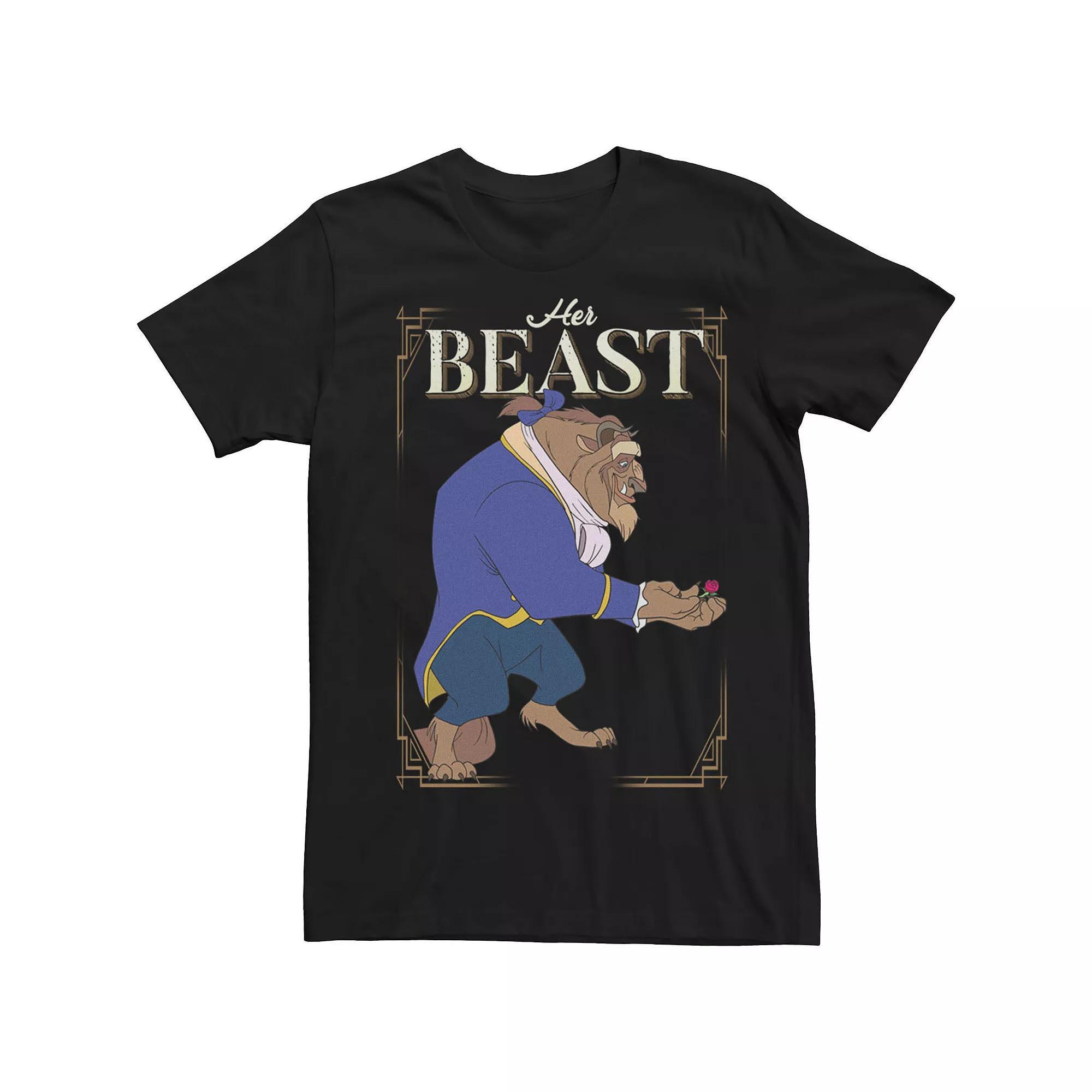 Disney's Beauty And The Beast Big & Tall Her Beast Couples Tee, Men's, Size: 5XL, Black Product Image