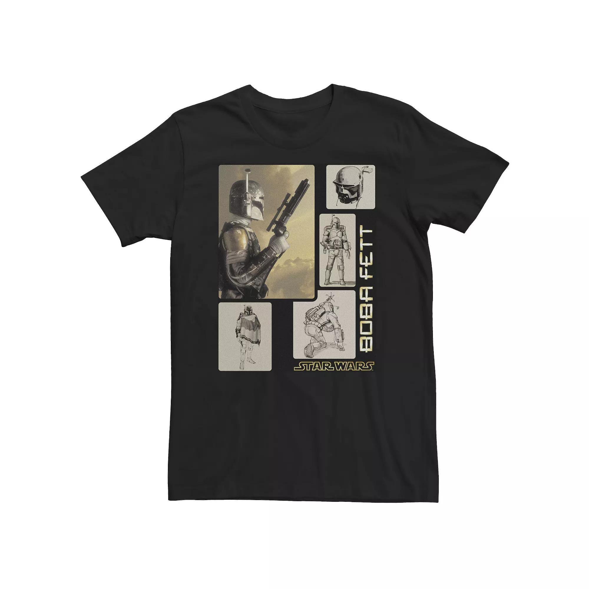 Big & Tall Star Wars Boba Fett Concept Sketches Tee, Men's, Size: 4XL, Black Product Image