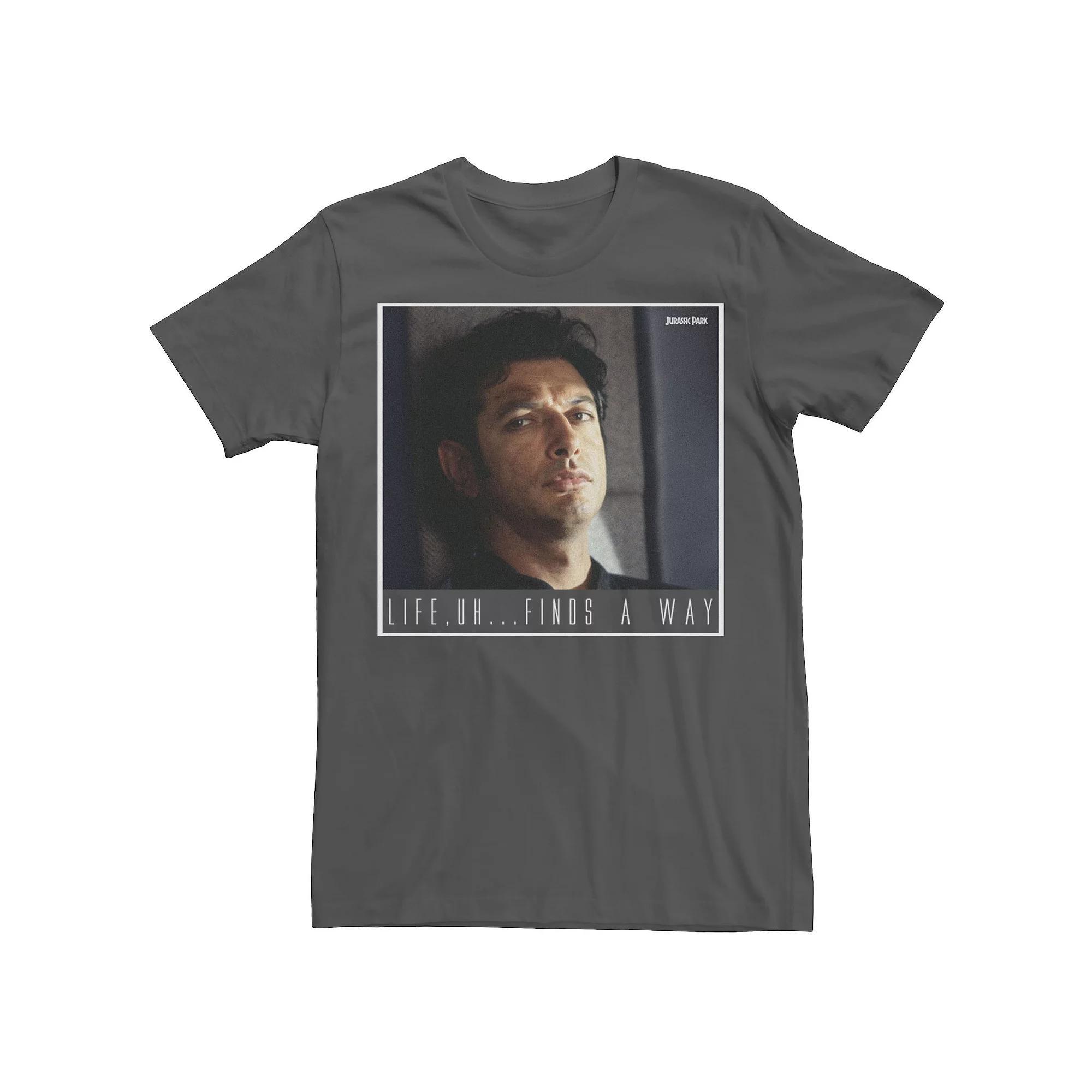 Men's Jurassic Park Ian Malcolm Life Finds A Way Graphic Tee, Size: XL, Red Grey Product Image