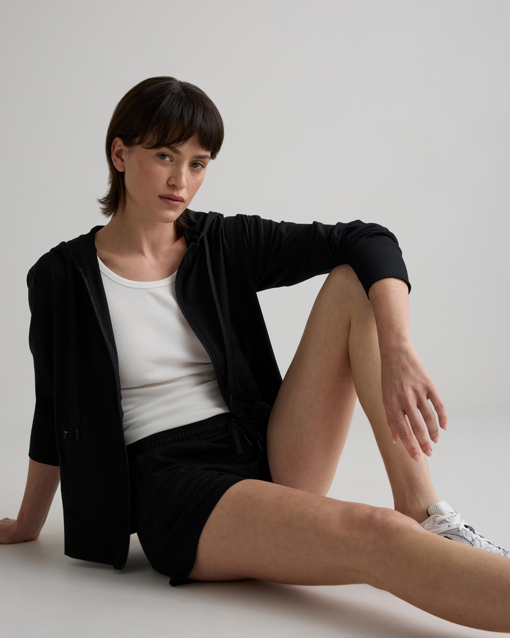 Quince | Women's Super Soft Performance Full Zip Hoodie Flowknit Activewear, Size XS, Recycled Polyester Product Image