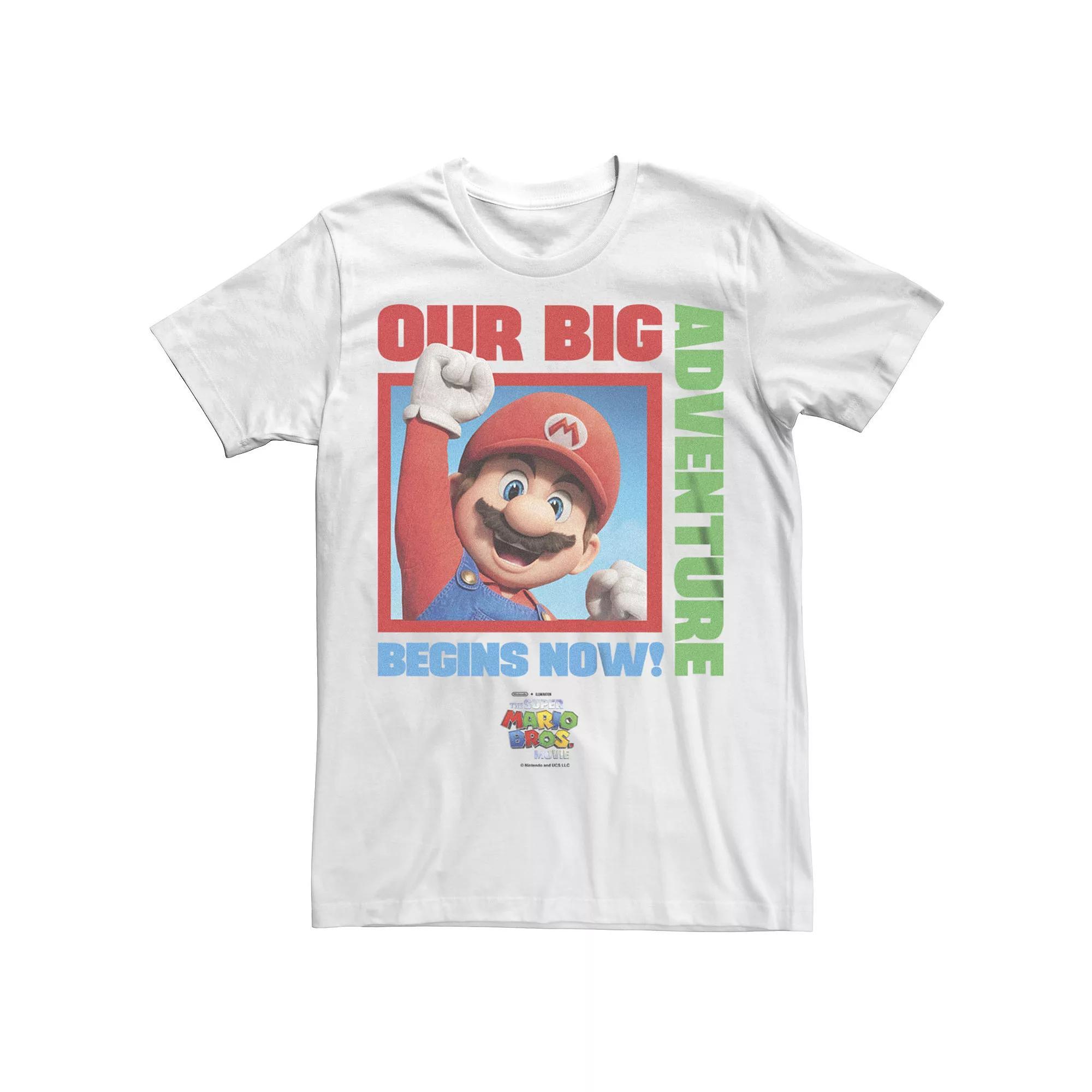 Big & Tall The Super Mario Bros. Movie Our Big Adventure Begins Now Jumpman Graphic Tee, Men's, Size: 3XL Tall, White Product Image