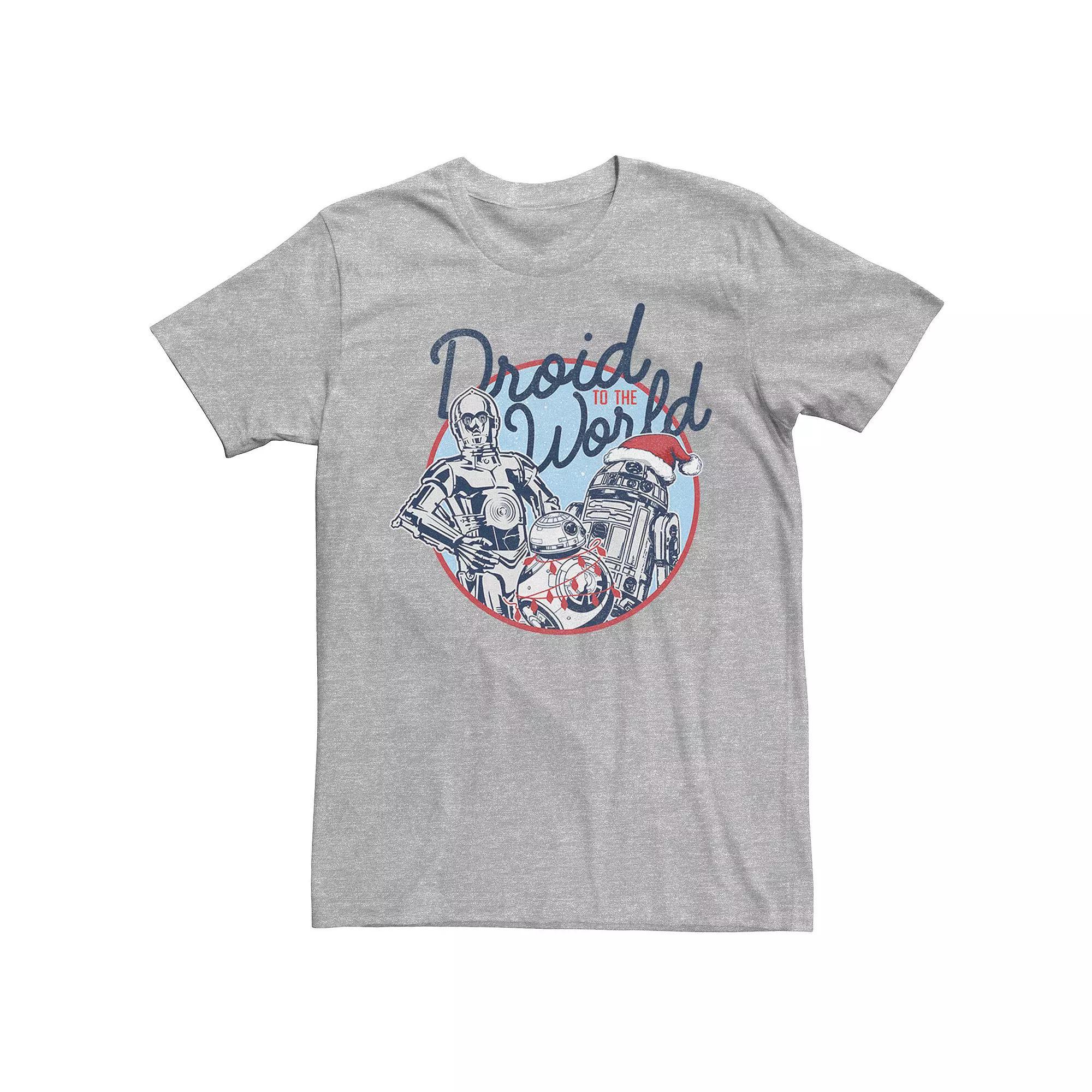 Men's Star Wars Droid To The World Christmas Spirit Graphic Tee, Size: XL, Athletic Grey Product Image