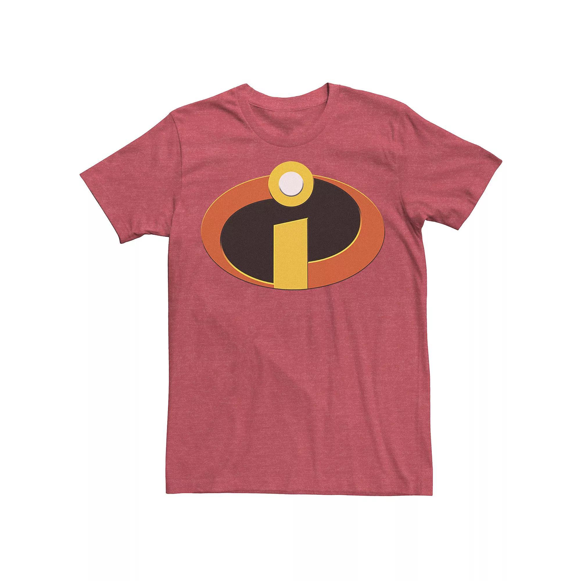 Disney / Pixar's The Incredibles Men's Colored Logo Pocket Tee, Size: Medium, Red Grey Product Image