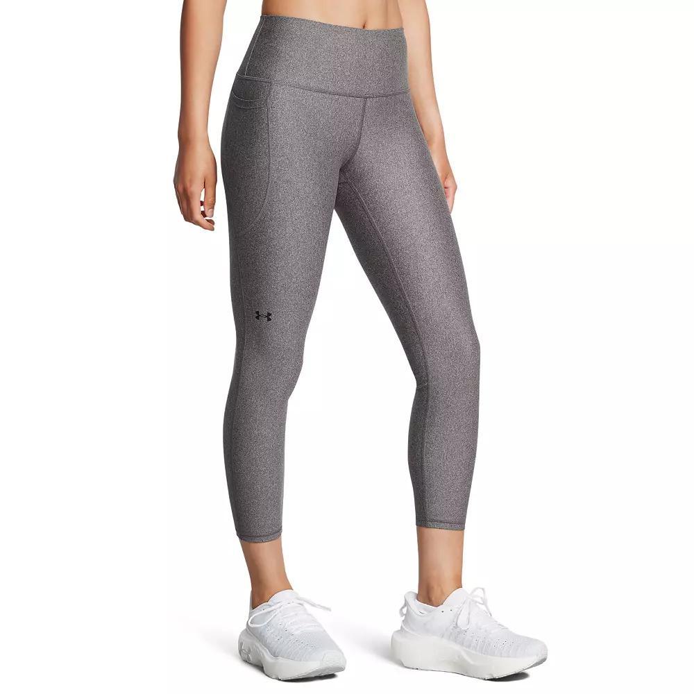 Women's Under Armour HeatGear® No-Slip High-Rise Ankle Leggings, Size: Small, Grey Heather Product Image