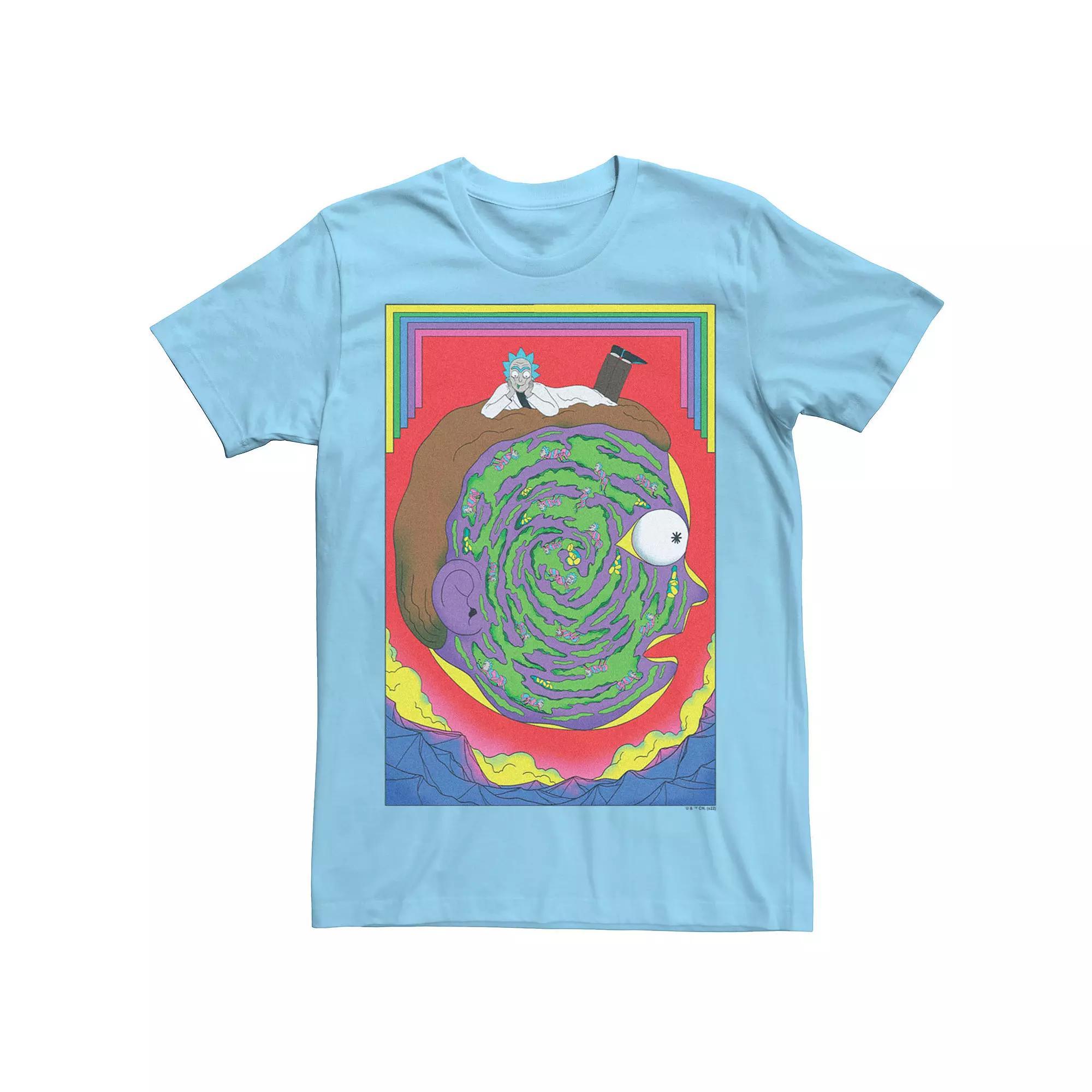 Men's Rick And Morty Colors Head Tee, Size: Large, Light Blue Product Image