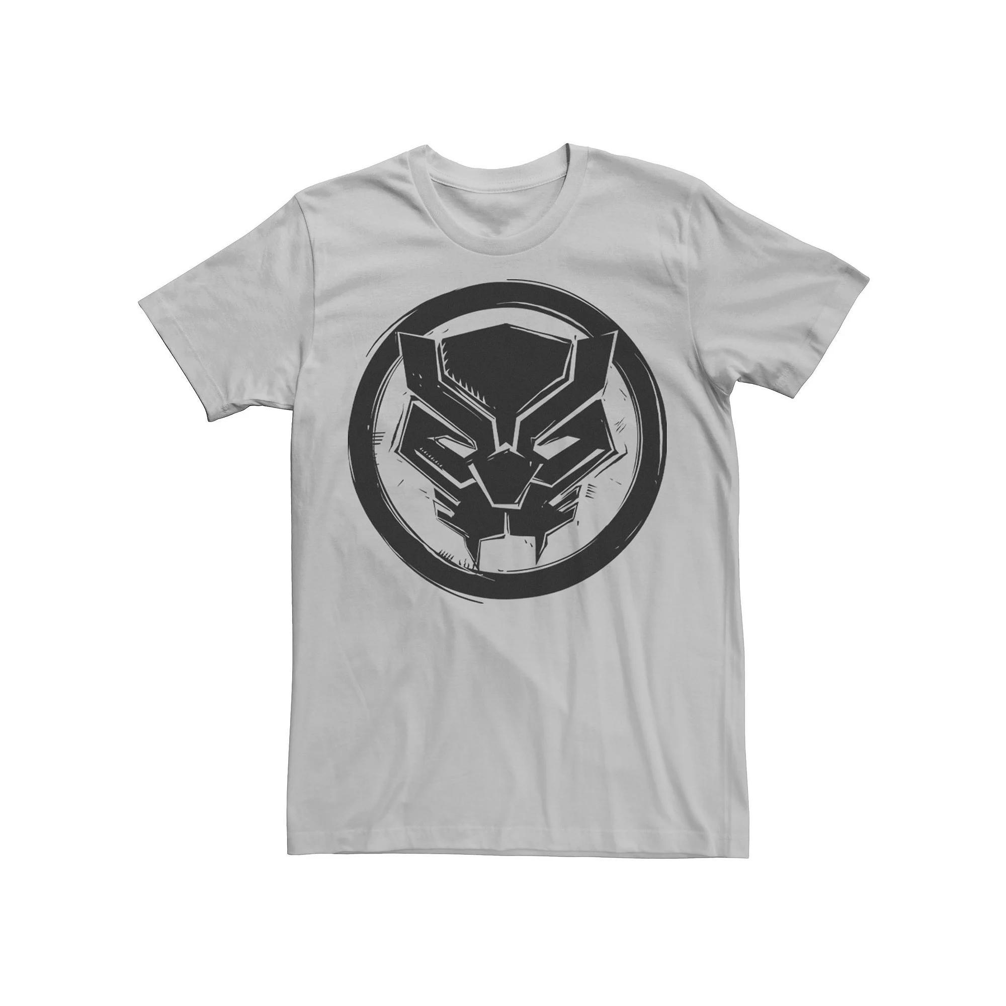 Men's Marvel Black Panther Woodcut Symbol Tee, Size: XXL, Silver Product Image