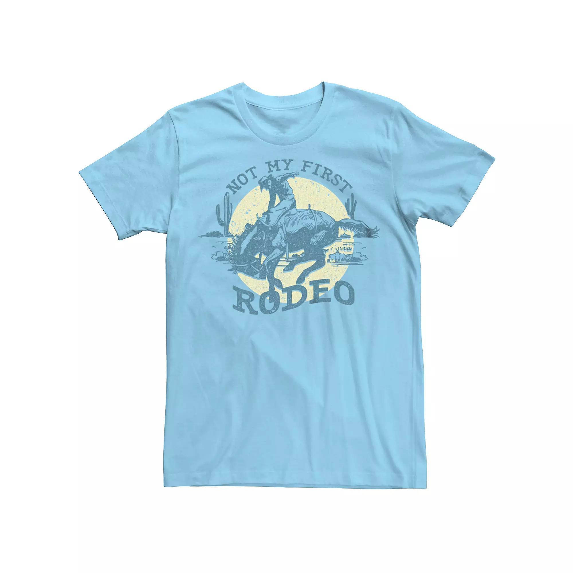 Men's Not My First Rodeo Cowboy Desert Graphic Tee, Size: Medium, Light Blue Product Image